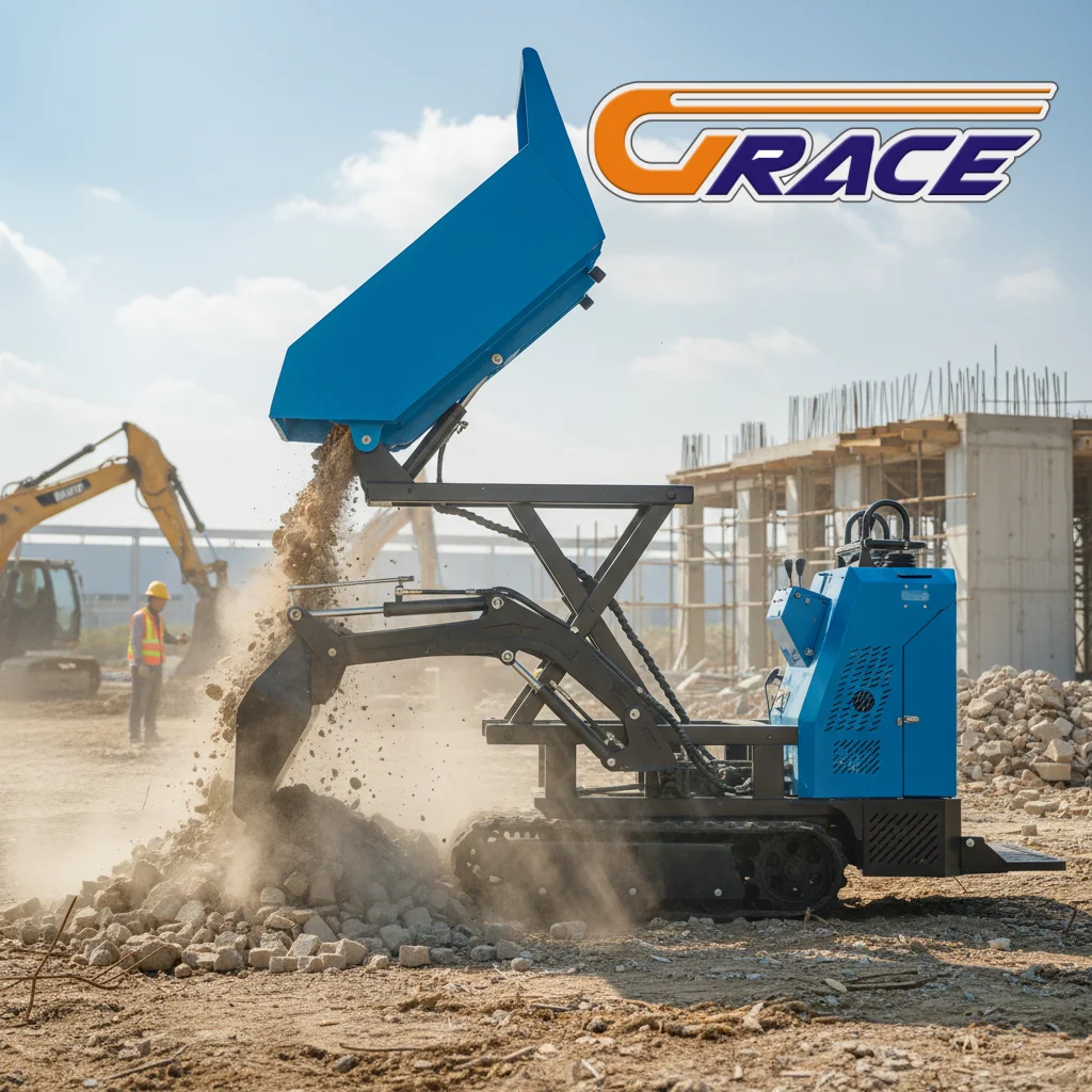 Mini-Dumper 800kg EURO 5 EPA Schnelle Lieferung Hochwertige Raupendumper Fabrik Großhandel Image