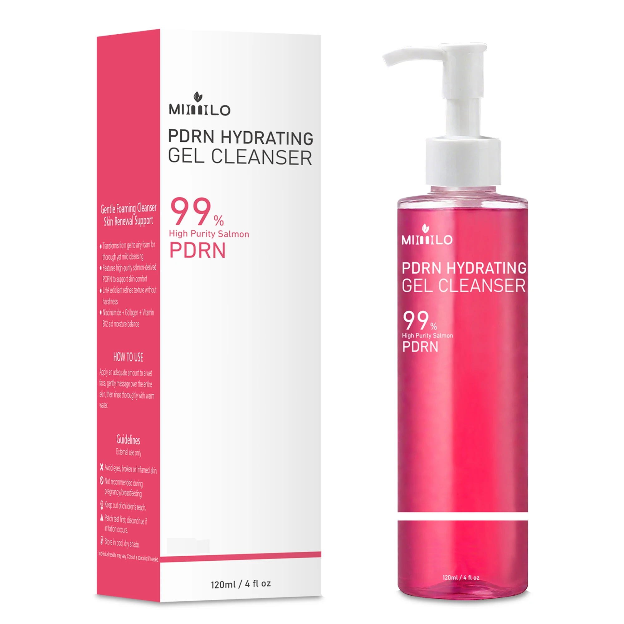 DNA PDRN Salmon Pink Foam Cleansing Gel, enthält PDRN, kontrolliert Öl, entfernt Mitesser, reinigt gründlich, ist nicht reizend Image
