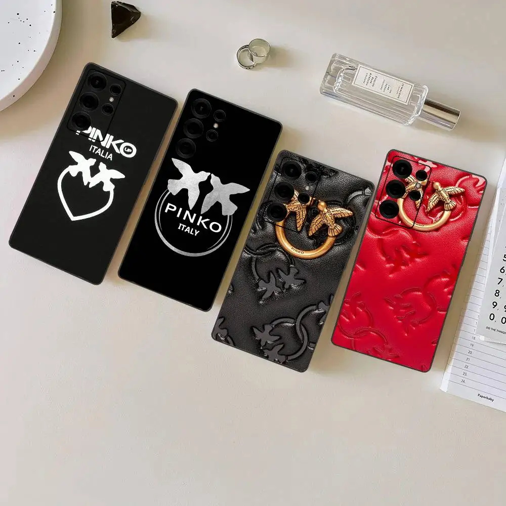 Luxus-LOGO-Design P-PinkS Handyhülle für Samsung S24 Fe 25 Ultra Plus 20 Lite 21 30 22 23 24 22 Ultra 5G Fundas