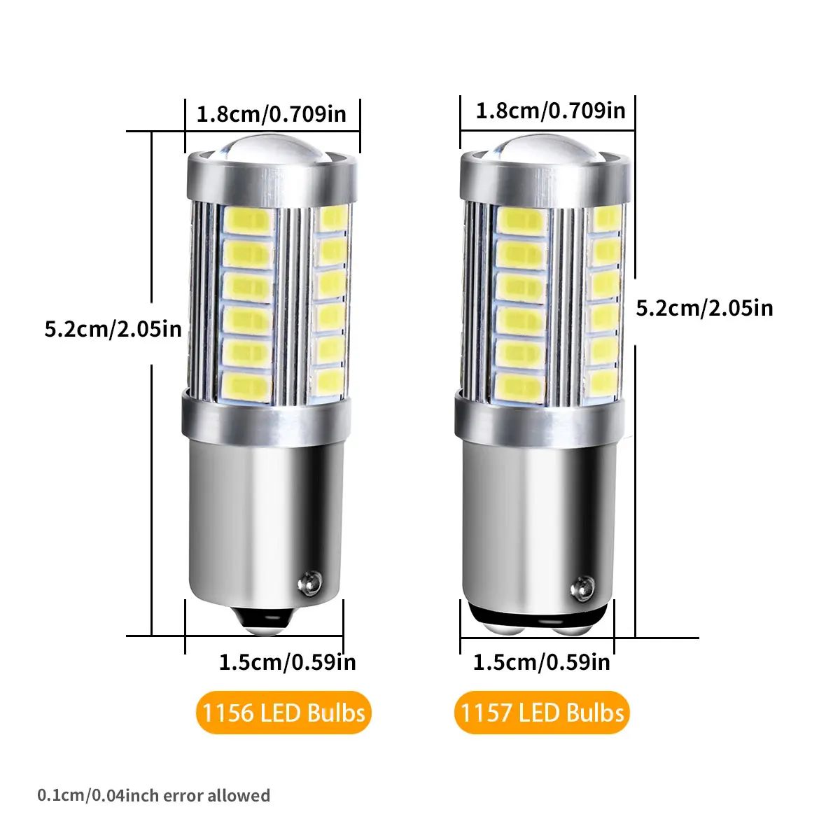 2PCS 1156 Ba15s 1157 Bay15d 33 SMD Led Auto-Blitz Brems Lampen für Auto Blinker Nebel Bremse Reverse backup Laufende Lichter Image