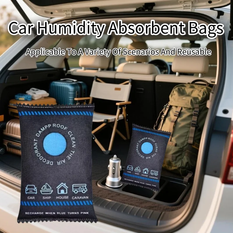 Wiederverwendbare Silikon-Luftentfeuchter-Tasche, Auto-Innenraum, Luftentfeuchter-Tasche, Zimmer, Zuhause, Feuchtigkeitsabsorber, Feuchtigkeitsverhinderer, Trocknungsbeutel Image