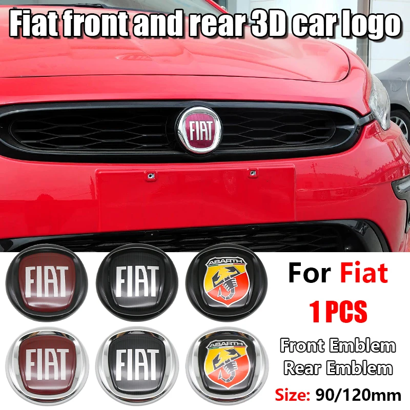ABS Auto Haube Front Motorhaube Grill Hinten Stamm Emblem Logo Abzeichen Aufkleber Für FIAT Abarth 500 Pulse Panda Tipo Strada 600 500L Mobi Image