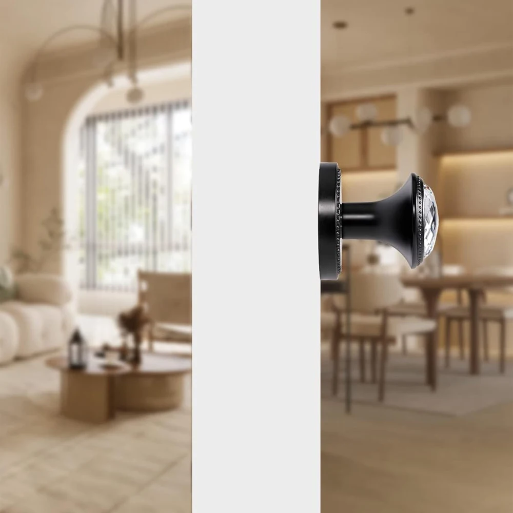 Kanal-Türgriff, schwarzer Türgriff für Innenküche, Besteck, Lobby, Schrank, Kristall-Türgriff, 1 Stück 837-77-DM Image