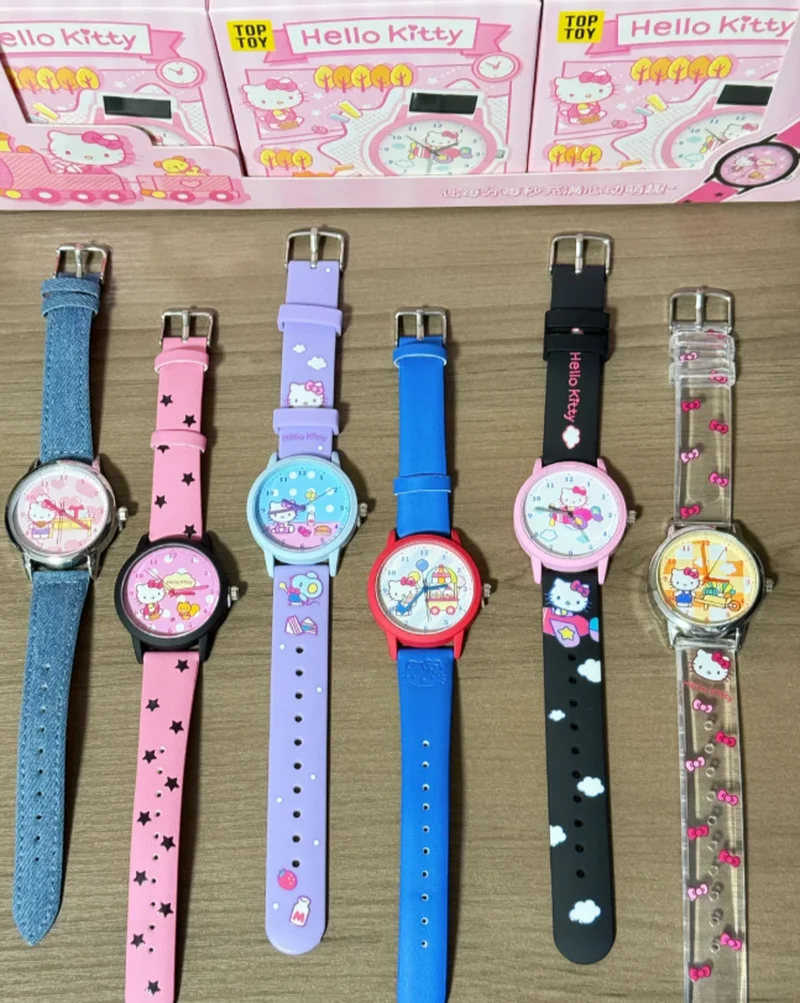 Sanrio Authentische Hello Kitty 24-Stunden-Datums-Serie Blind Box Uhr Niedliche Cartoon-Uhr für Tägliches Tragen Mädchen Geburtstag Feiertag Party Geschenk