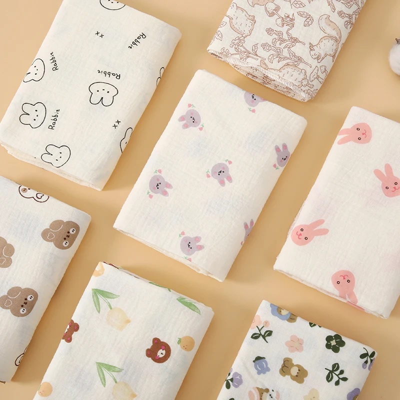 1 Stück doppellagige Baby-Puckdecke aus reiner Baumwolle für Neugeborene, weich und bequem, dünn und atmungsaktiv, nicht stickig, Baby-Puckdecke, multifunktionale Babydecke, Baby-Pucktuch Image
