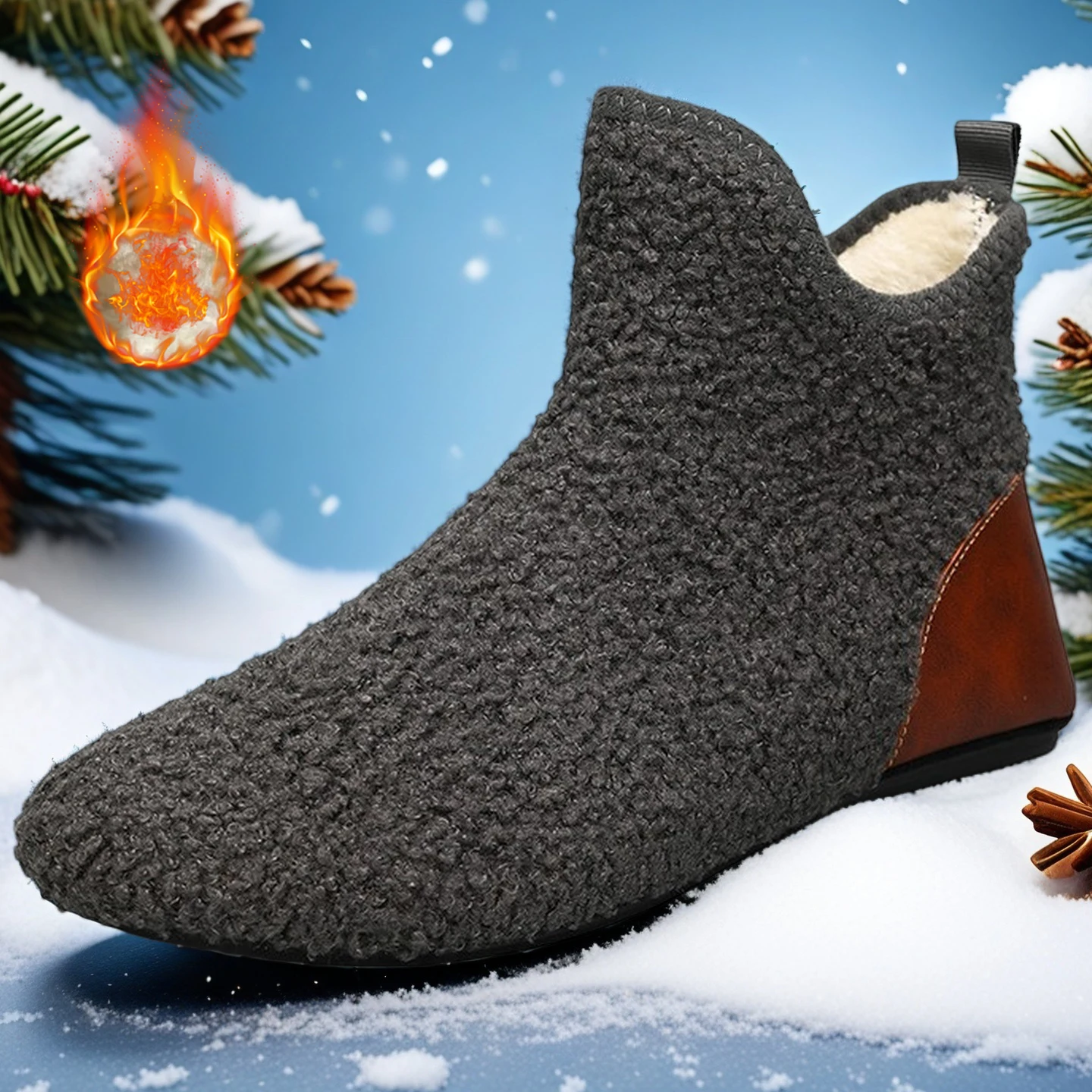 YRZL Herrenschuhe Herren Warme Hausschuhe Dünner Boden Designer Herrenschuhe Herren Hausschuhe Plüsch Baumwolle Loafer Herren Winterschuhe