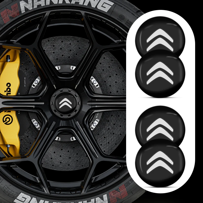 4 Stück Auto-Radnabenkappen 56mm Emblem Aufkleber Radsticker für Citroen C1 C2 C3 C4 C5 C6 C8 C4L DS3 DS4 DS5LS DS6 Zubehör Image