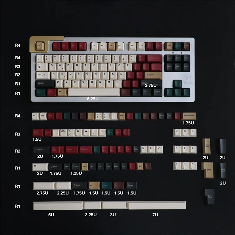 170 Tasten eingestellt pbt Tasten kappe gmk Kirsch profil gemischte Farbe mechanische Tastatur Farbstoff-Unterbett Alice 80 pro 2,75 u 6u 7u Leertaste Tasten kappen Image
