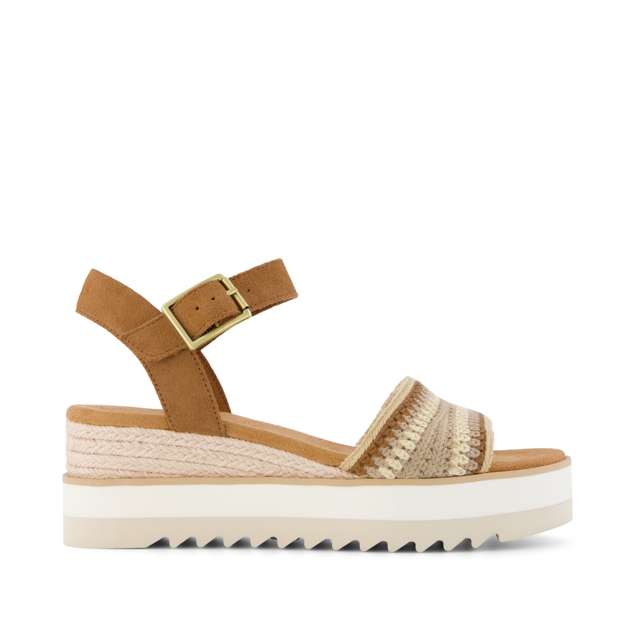 Women's Diana Wedge Sandal Almond Crochet | Natural | Size 5.5 | TOMS Official Site - Shoes, Accessories, & Apparel