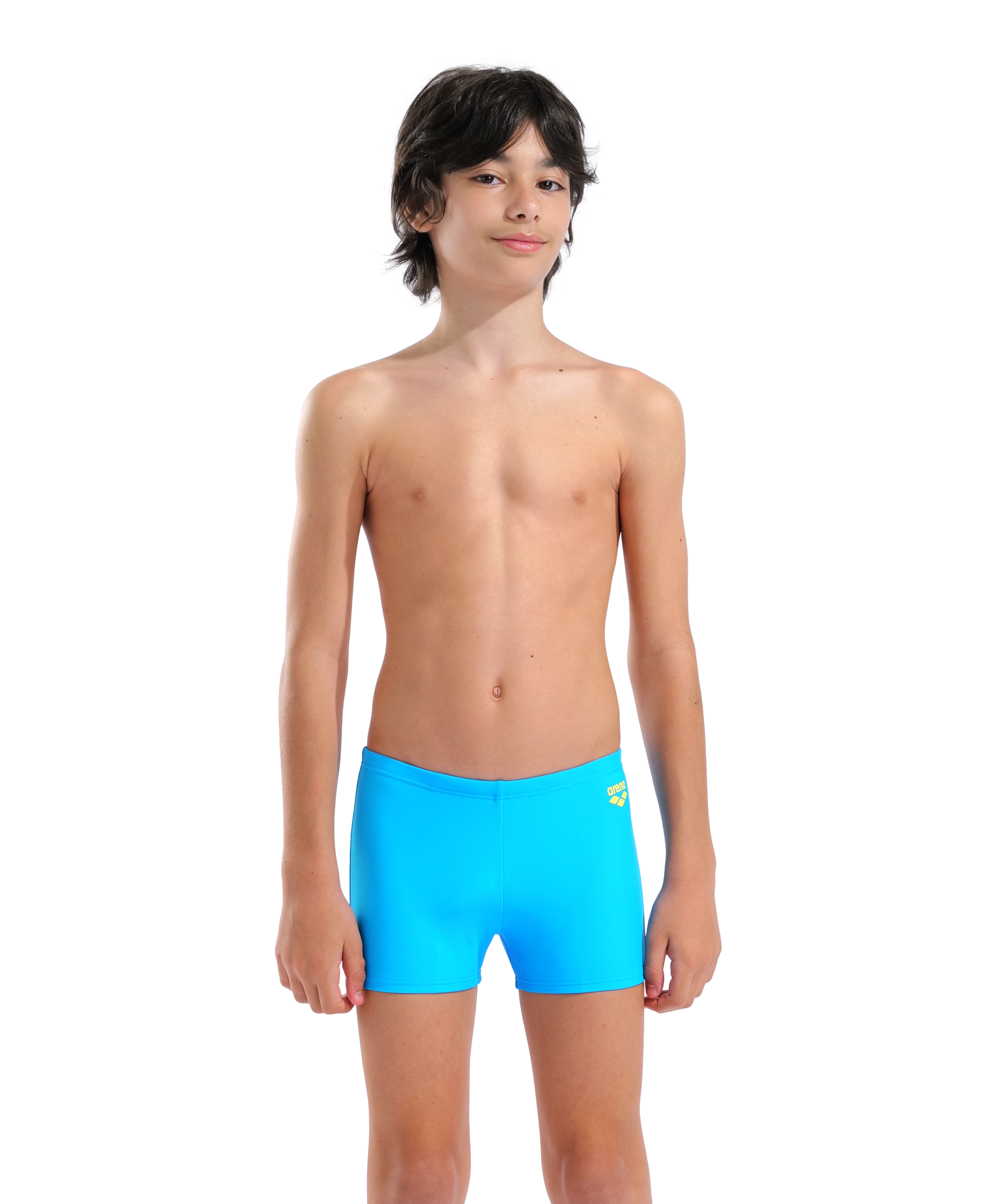Badehose ARENA "B DYNAMO JR SHORT R", Jungen, Gr. 140 (134), N-Gr, turquoise, gelb star, Obermaterial: 80% Polyamid, 20% Elasthan, Badehosen Badehose