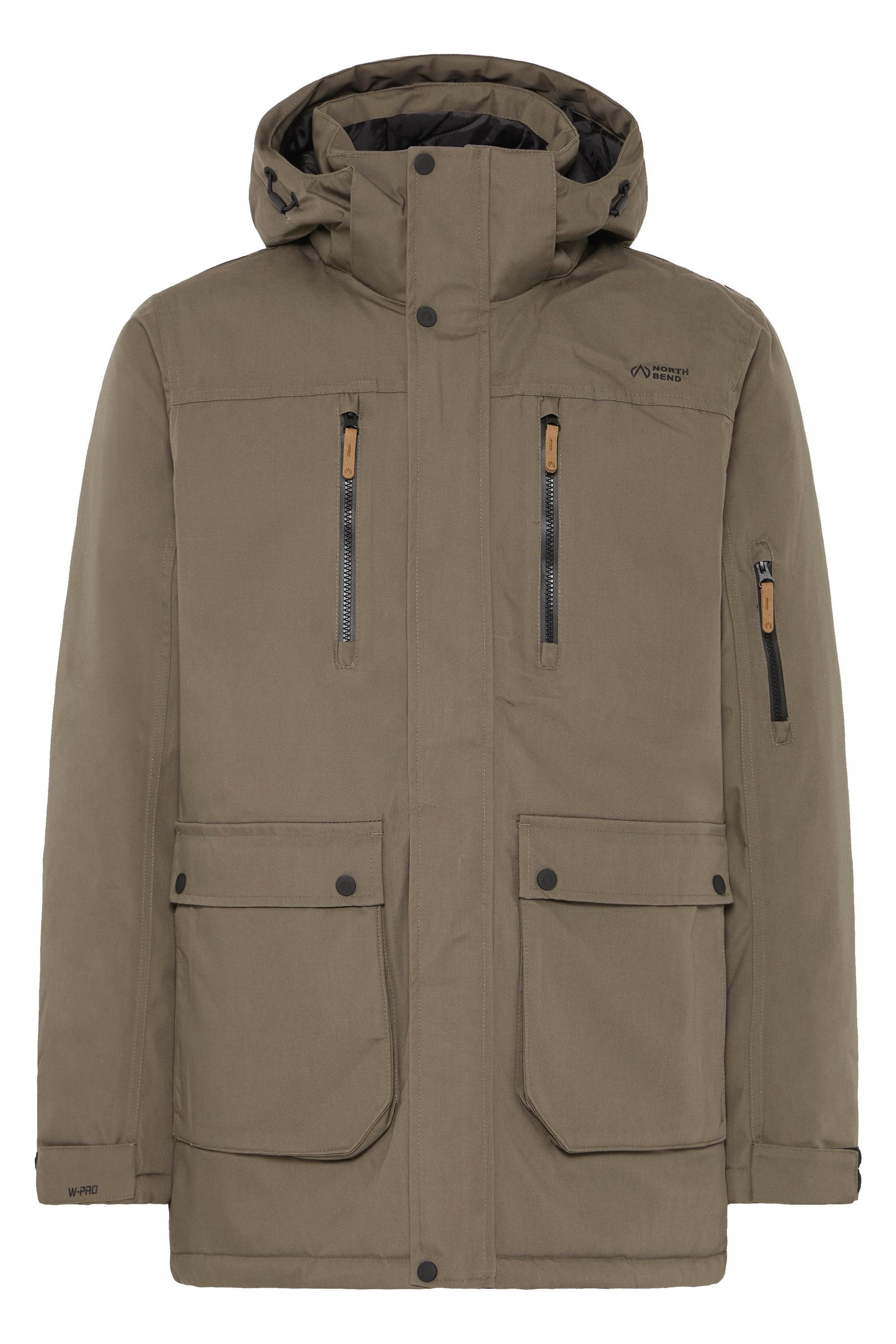 Outdoorjacke NORTH BEND "Outdoorjacke NBWan M W-PRO 10.000 mit wasserdichter Beschichtung", Herren, Gr. M, braun (tarmac), Obermaterial: 65% Polyester PES. 35% Baumwolle CO., Jacken Outdoorjacke