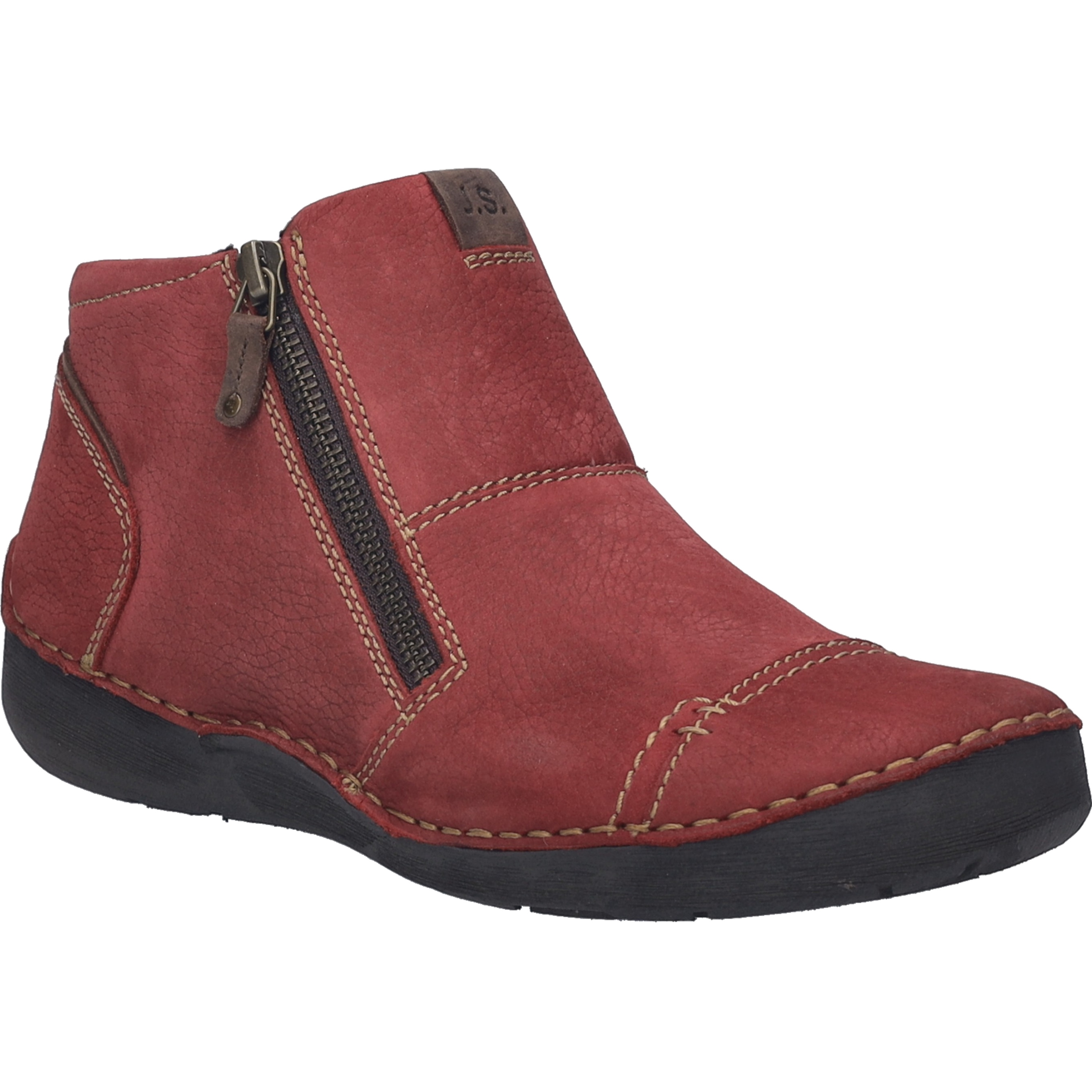 Schnürschuh JOSEF SEIBEL "Fergey 46, rot-kombi", Damen, Gr. 39, rot (rot, kombi), Obermaterial: 100% Rindsleder Leather cow., Schuhe Schnürschuh