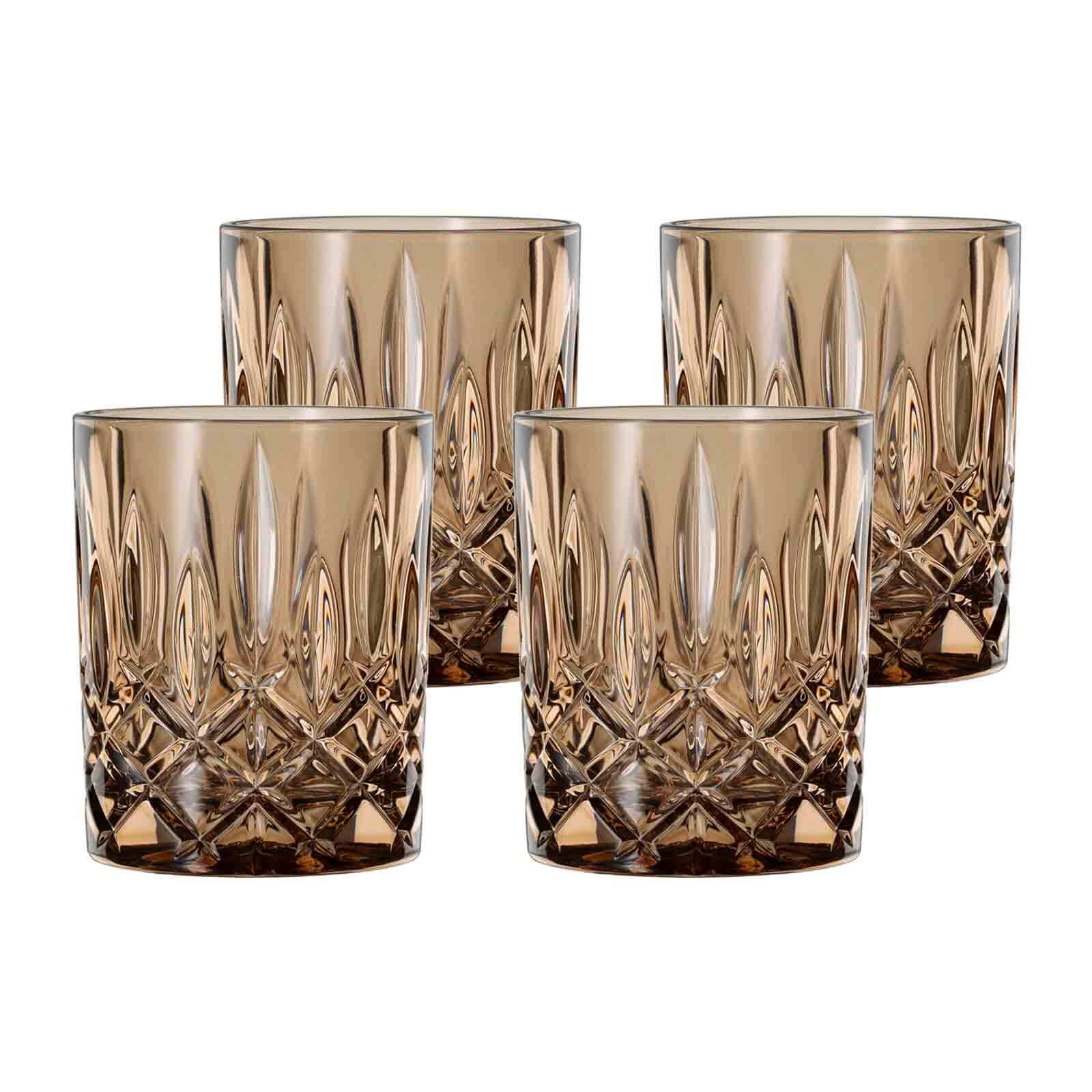 Whiskyglas NACHTMANN "Whiskybecher Noblesse Vintage 295 ml 4er Set", braun (tobacco), 4 tlg., Glas, Trinkgefäße, Whiskyglas