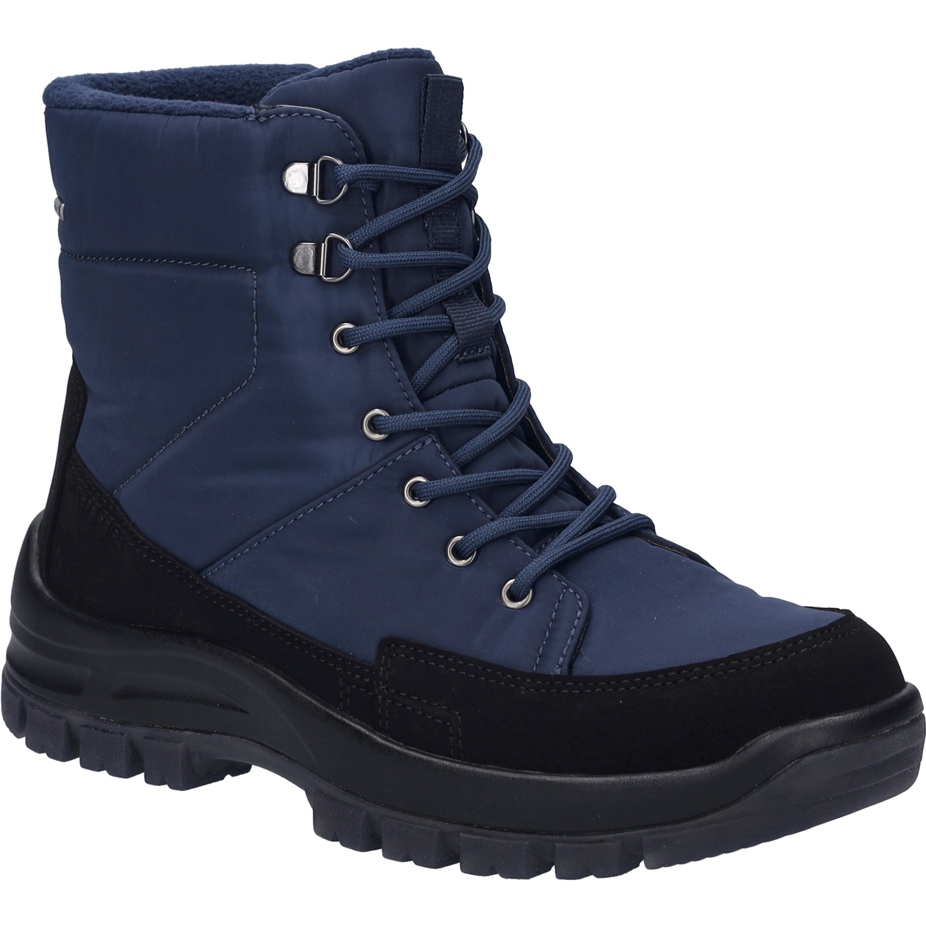 Stiefelette JOSEF SEIBEL "Alaska 50, schwarz-blau", Damen, Gr. 43, schwarz (schwarz, blau), Obermaterial: 100% Textilmaterial TEXMAT., Schuhe Stiefelette