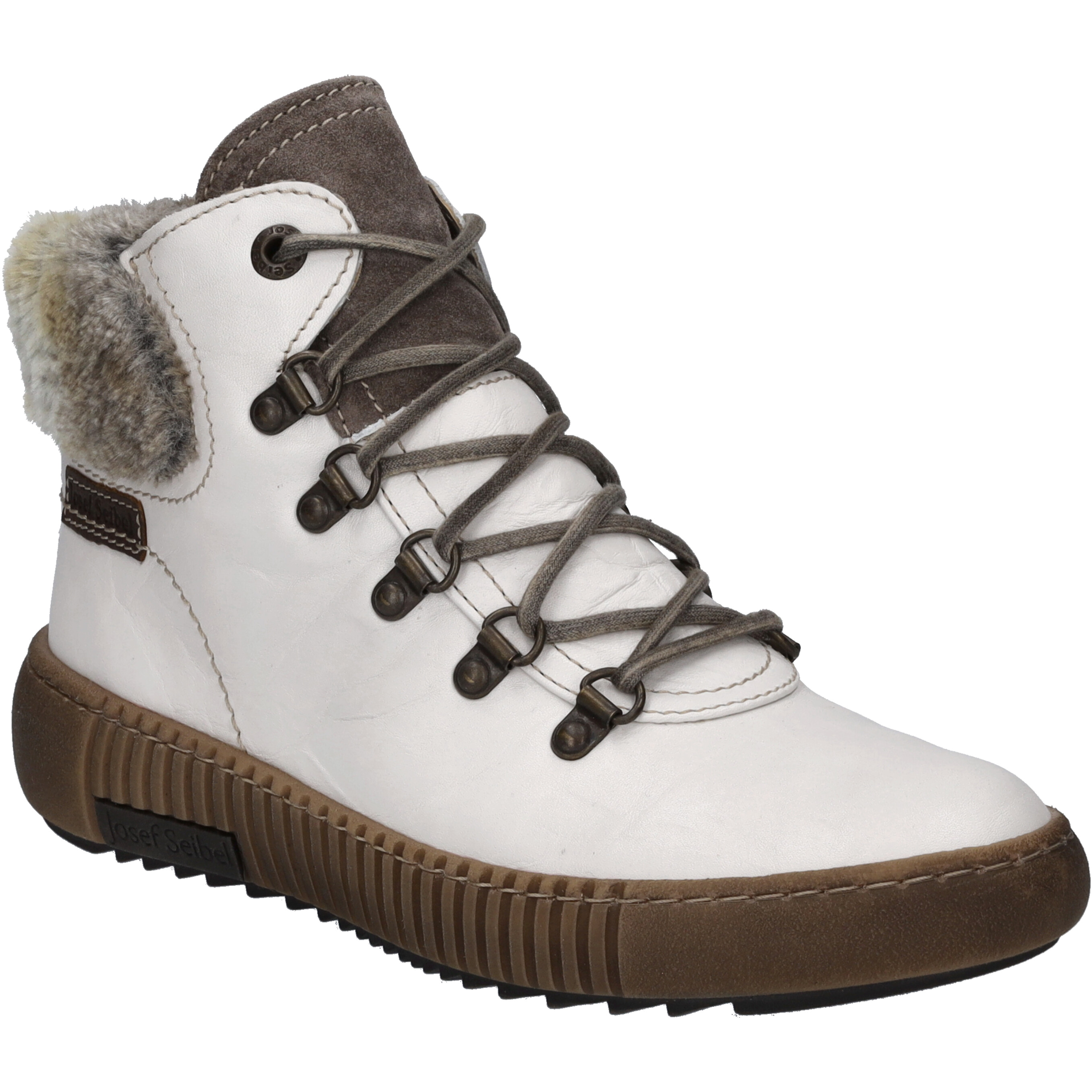 Stiefelette JOSEF SEIBEL "Maren 17, weiss-kombi", Damen, Gr. 38, weiß (weiß, kombi), Obermaterial: 80% Rindsleder Leather cow. 20% Textilmaterial TEXMAT., Schuhe Stiefelette