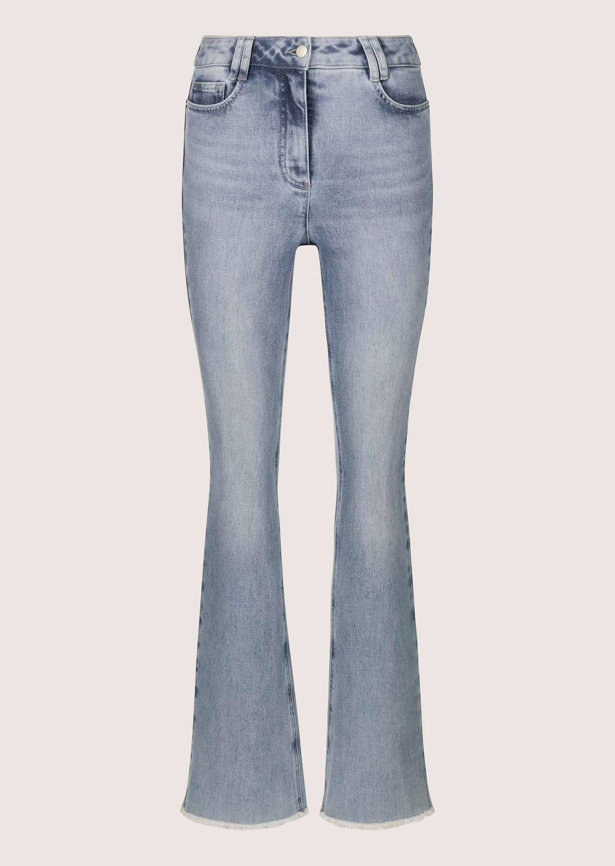 Regular-fit-Jeans MADELEINE "Jeans Weite Jeans - leicht ausgestellt", Damen, Gr. 22, N-Gr, blau (blau, denim), Obermaterial: 99% Baumwolle CO. 1% Elasthan EL., Jeans