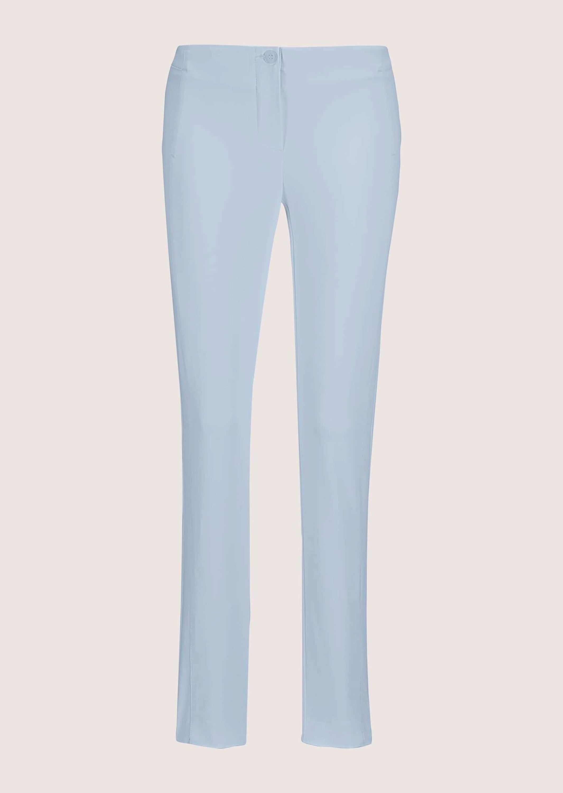 Stoffhose MADELEINE "Hose Schlanke Stretch-Hose mit Vichy-Karo", Damen, Gr. 46, N + K Gr, blau (bleu), Obermaterial: 74% Viskose CV. 23% Polyamid PA. 3% Elasthan EL., Hosen Stoffhose