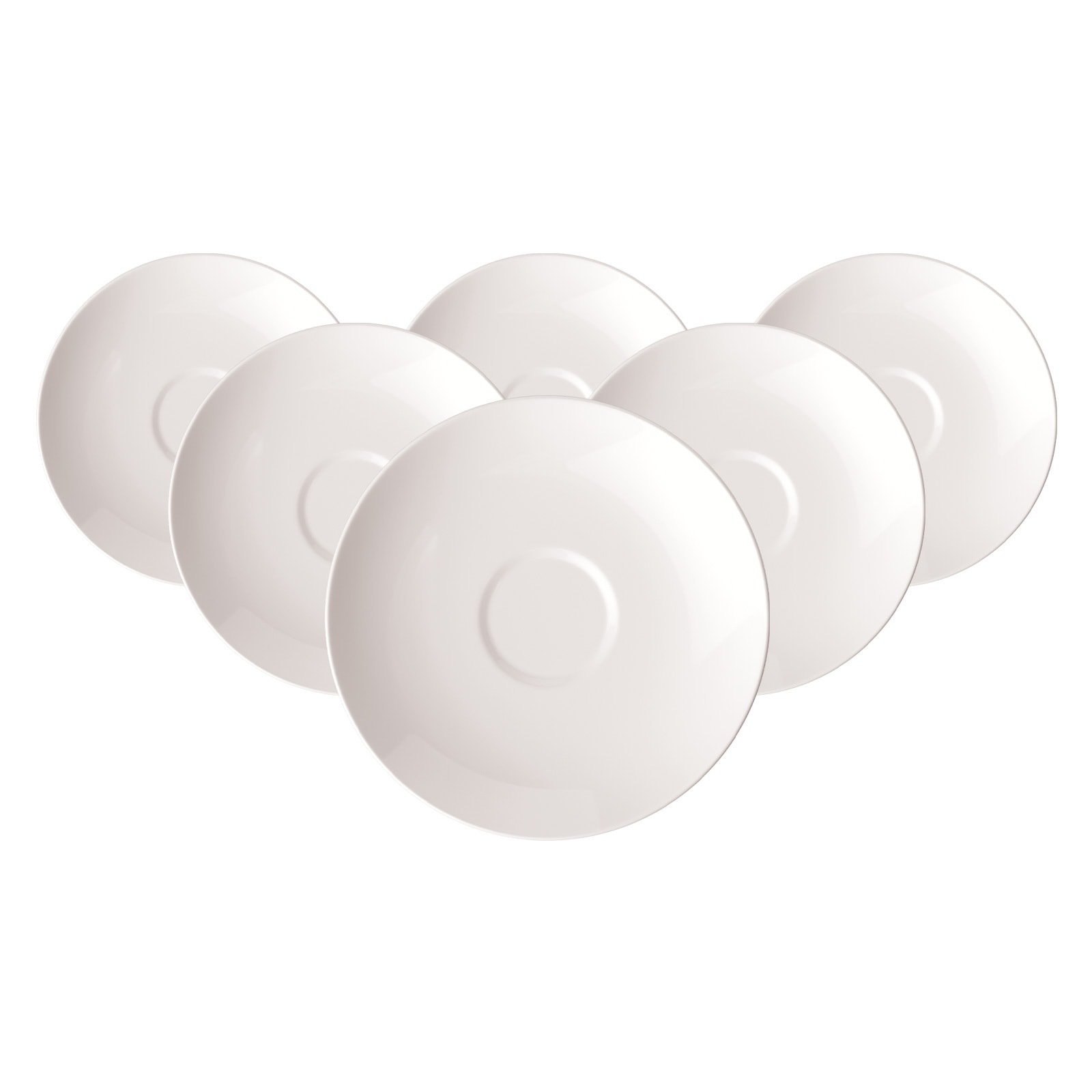 Untertasse VILLEROY & BOCH "Kaffee-/Teeuntertassen Rose Garden ø 14,8 cm 6er Set weiß", weiß, Speiseteller