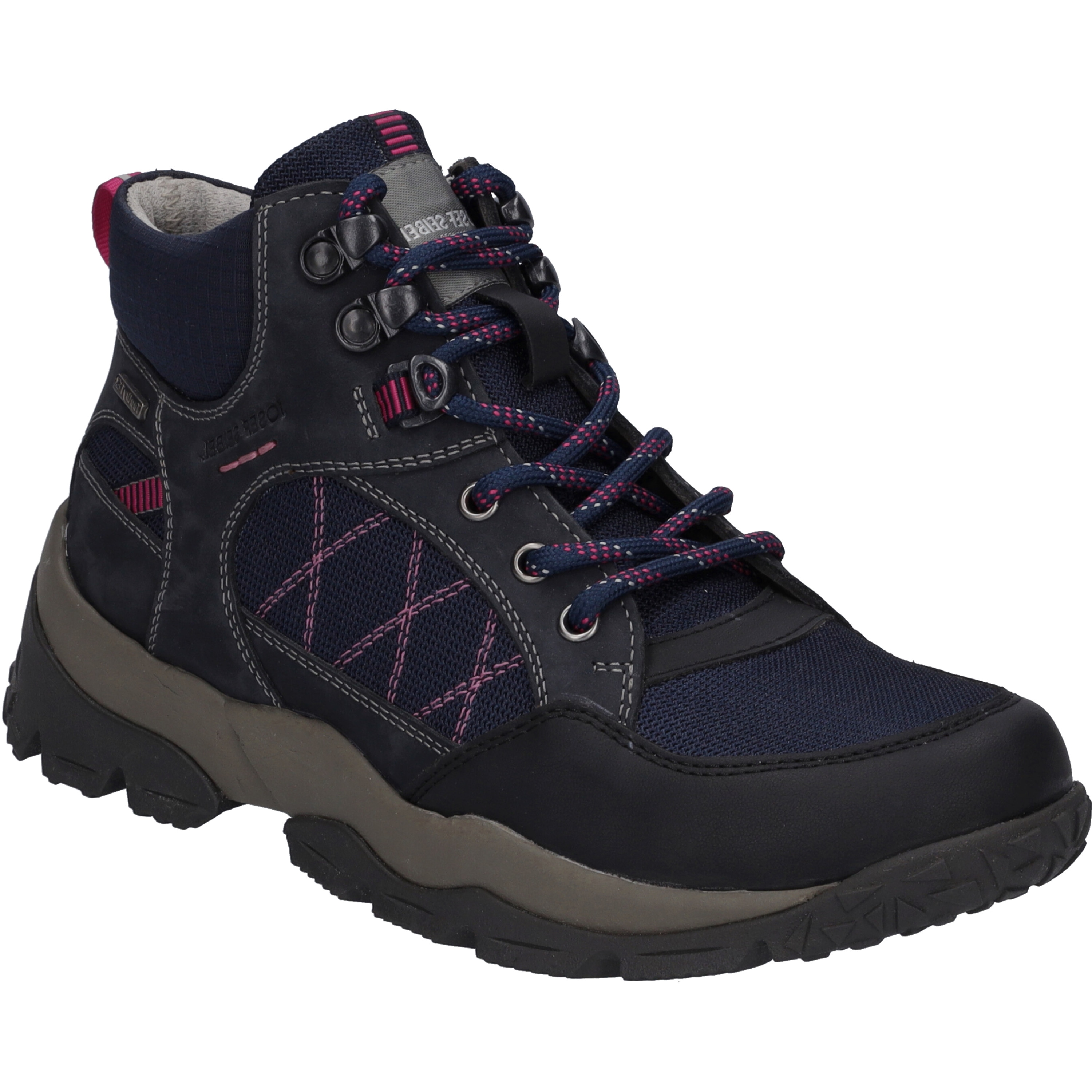 Stiefelette JOSEF SEIBEL "Philippa 55, indigo-multi", Damen, Gr. 37, blau (indigo, multi), Obermaterial: 80% Rindsleder Leather cow. 20% Textilmaterial TEXMAT., Schuhe Stiefelette