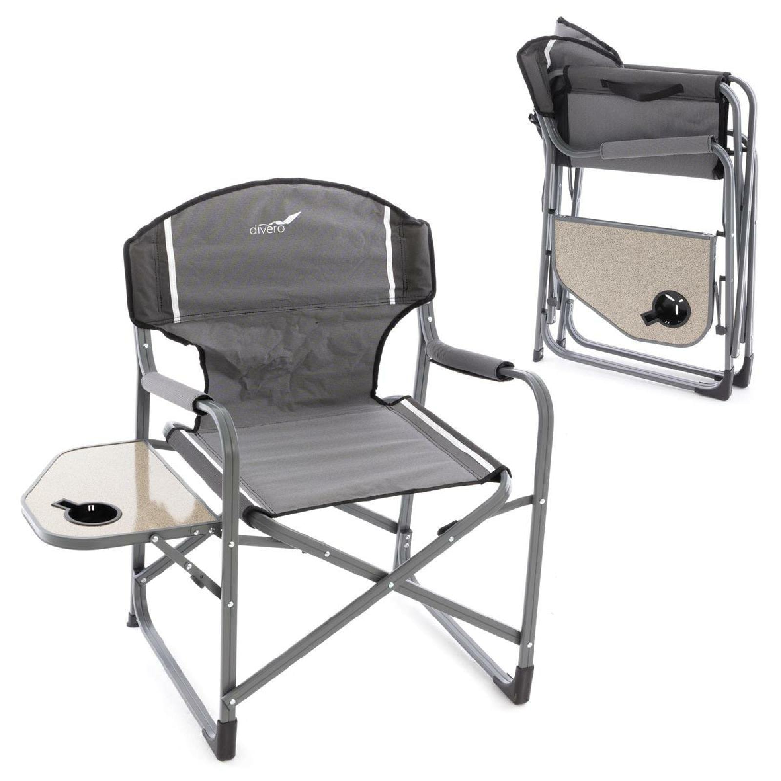 Gartenstuhl VCM "2x Angelstuhl Getränkehalter Campingstuhl klappbar", grau, Obermaterial: 100% Metall MT., Stühle, Gartenstuhl