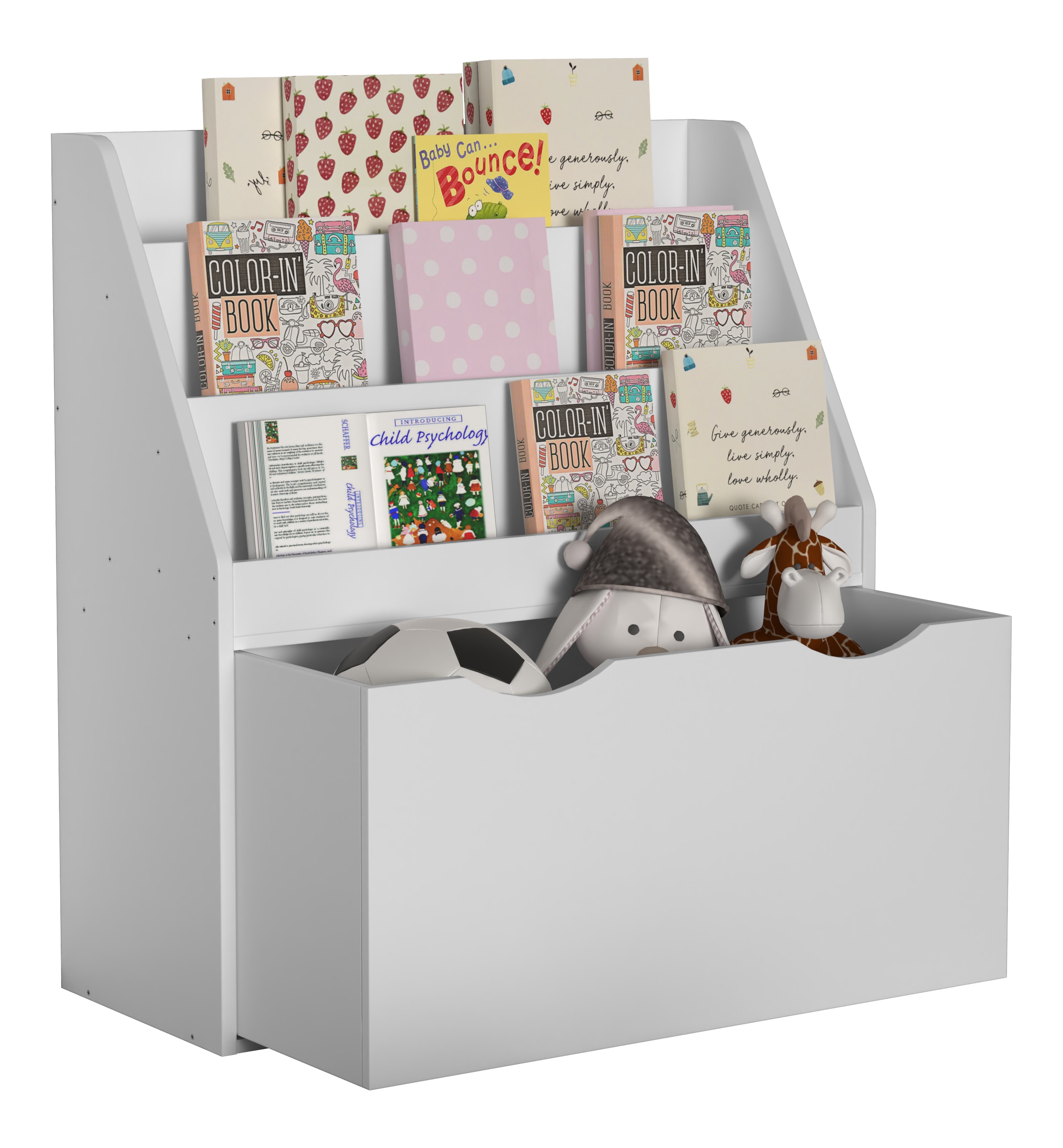 Standregal VCM "Kinderregal Bücherregal Schublade Regal Besira L", weiß, Regale, Standregal