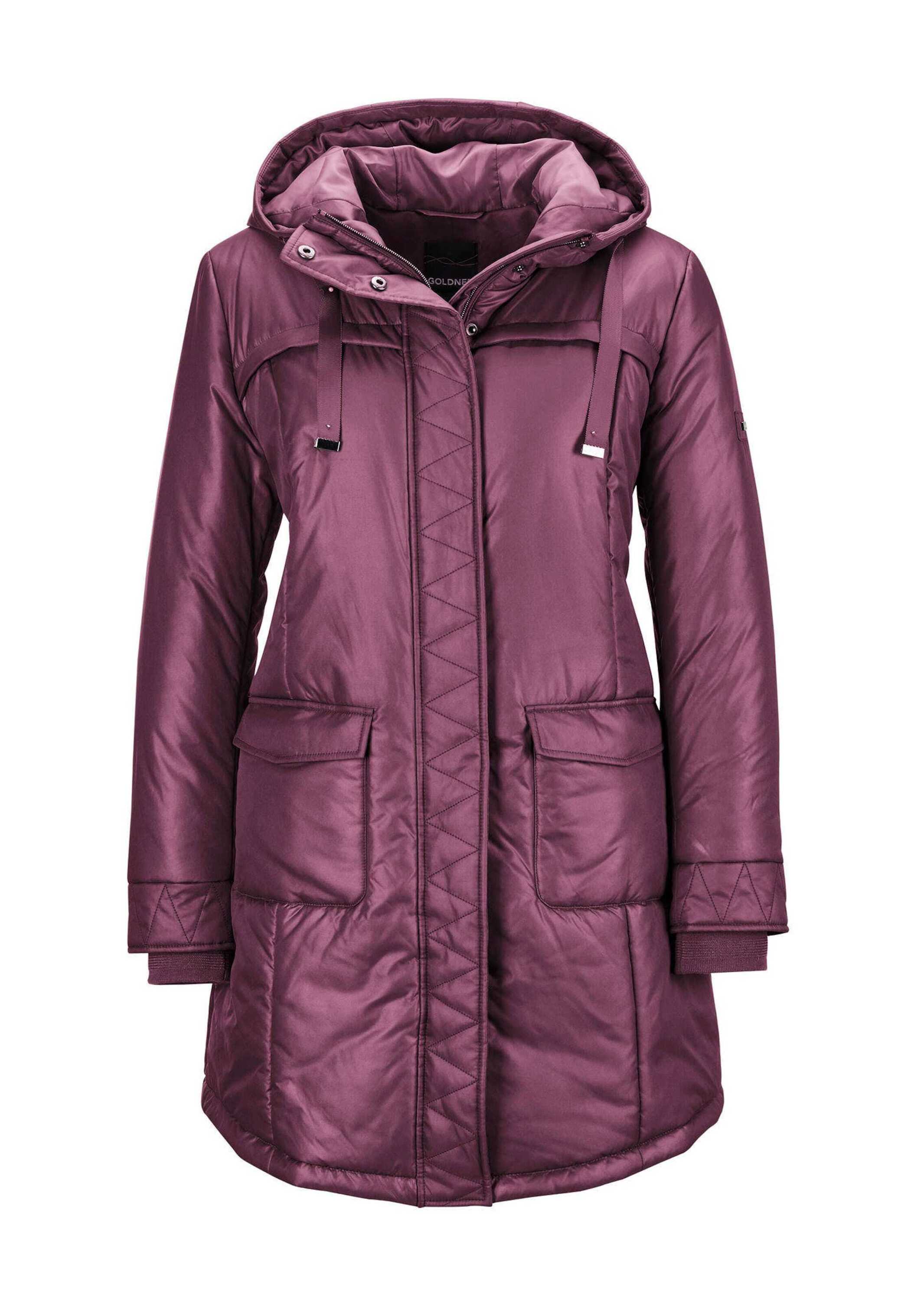 Winterjacke GOLDNER "Anorak", Damen, Gr. 46, lila (beere), Obermaterial: 100% Polyester PES., Rippe, Jacken Winterjacke, Gehschlitz Image
