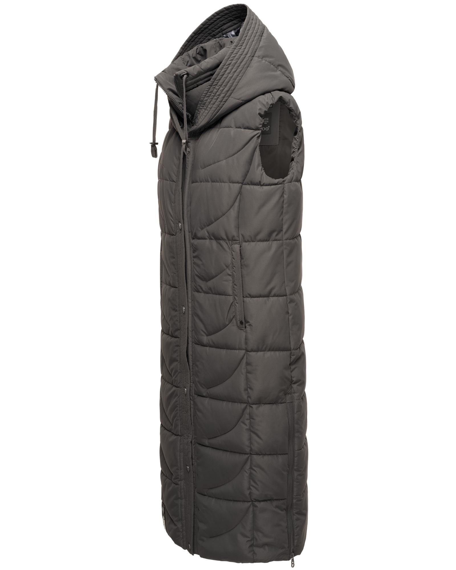 Steppweste NAVAHOO "Brezelchen", Damen, Gr. M (38), grau (anthrazit), Oberstoff: 100% Polyester. Futter: 100% Polyester. Wattierung: 100% Polyester, gerade ca. Mitte Wade, hoch geschlossener Ausschnitt, Westen Steppweste, Warme, lange Damen... Image