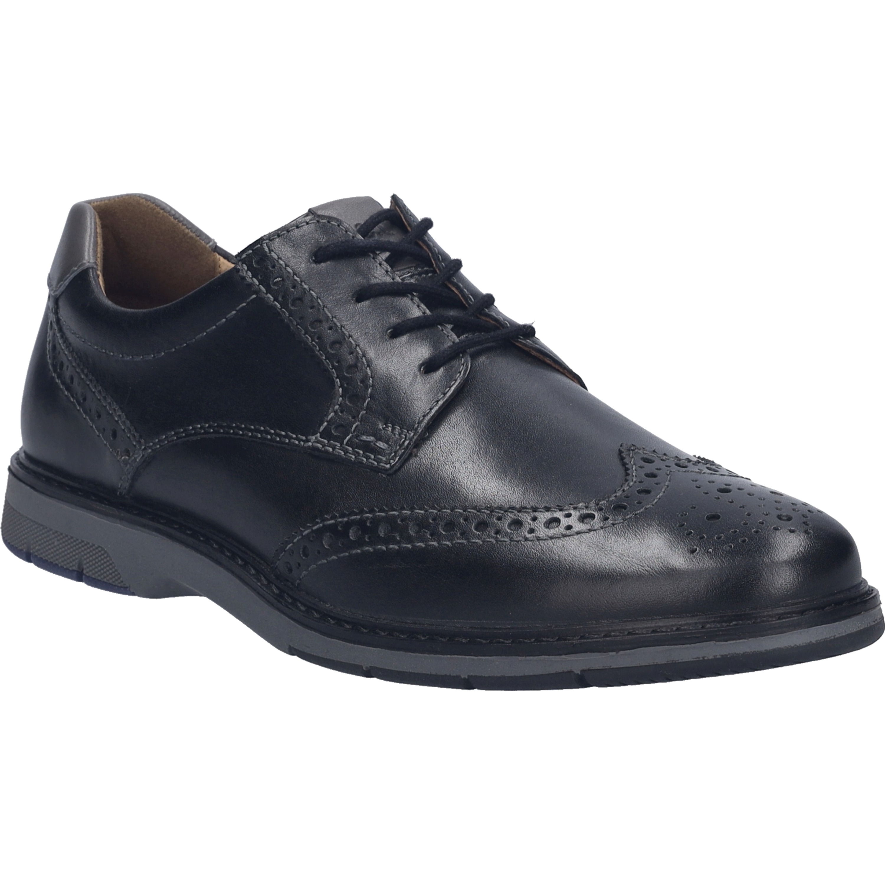Schnürschuh JOSEF SEIBEL "Stuart 04, schwarz-kombi", Herren, Gr. 42, schwarz (schwarz, kombi), Obermaterial: 100% Rindsleder Leather cow., Schuhe Schnürschuh