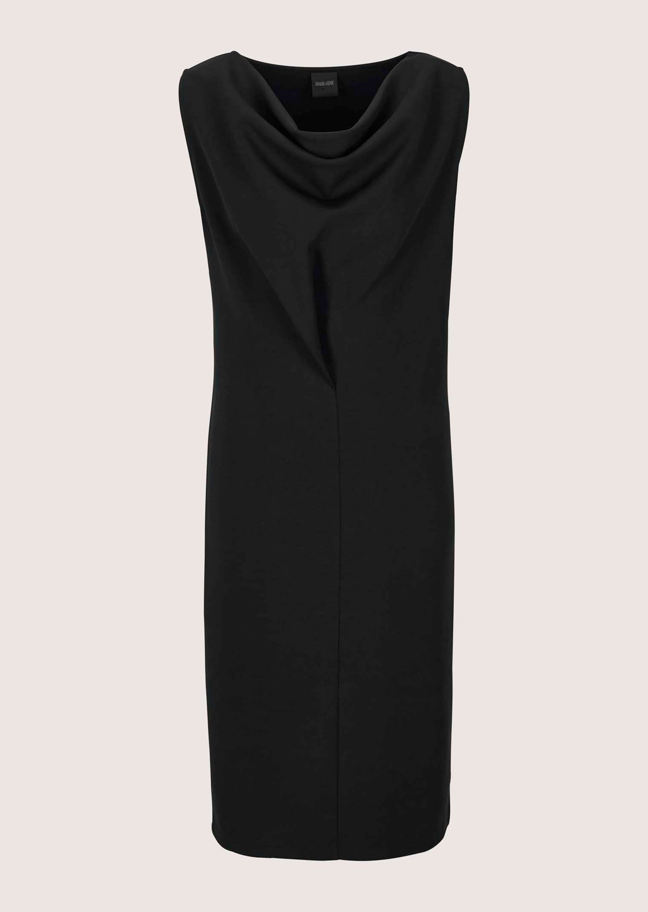 Sommerkleid MADELEINE "Kleid Elegantes Jersey-Kleid mit Wasserfallausschnitt", Damen, Gr. 42, N-Gr, schwarz, Obermaterial: 50% Baumwolle CO. 44% Polyester PES. 6% Elasthan EL., Modern, Kleider Sommerkleid, Wasserfall-Ausschnitt