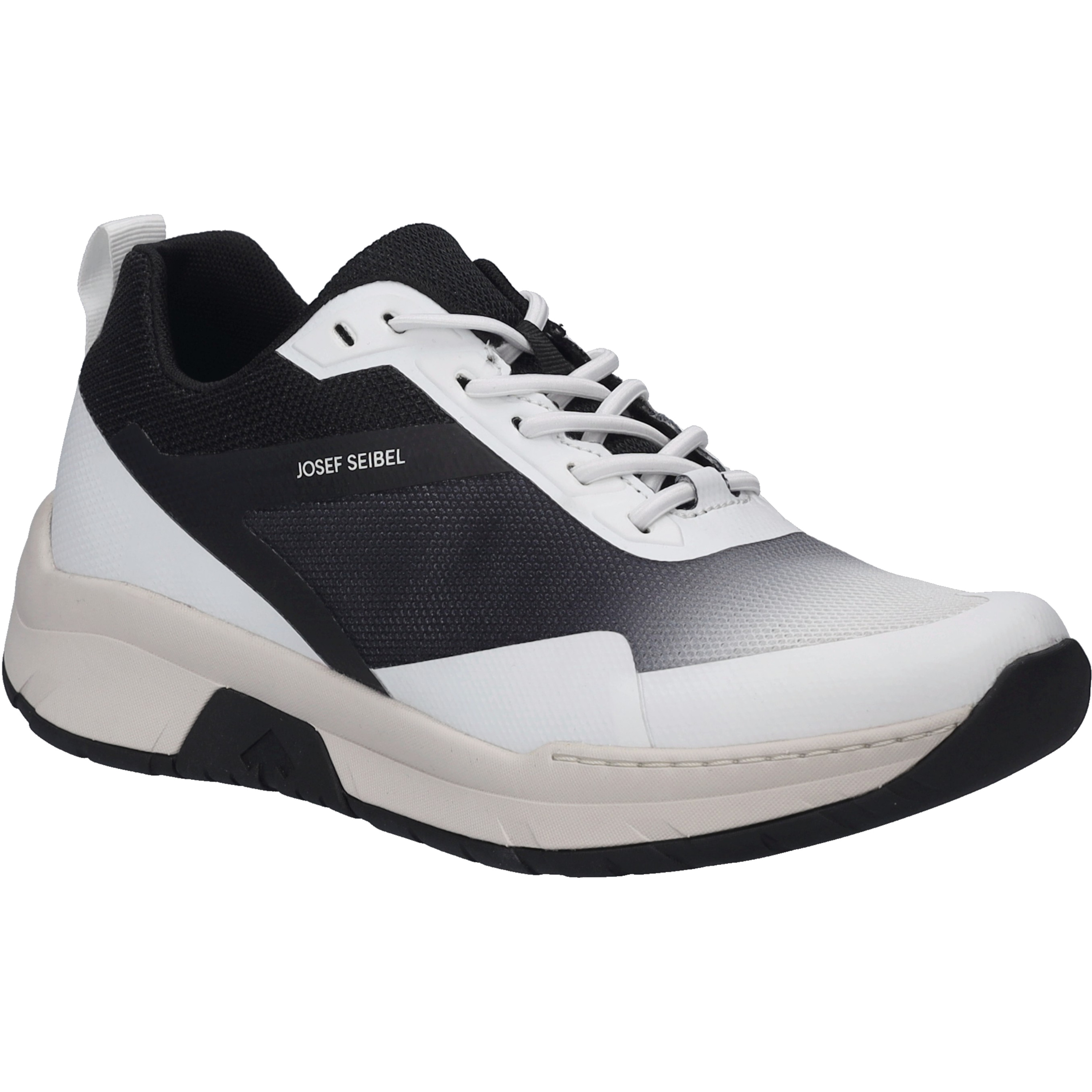 Sneaker JOSEF SEIBEL "Mitchell 51, schwarz-weiss", Herren, Gr. 43, schwarz (schwarz, weiß), Obermaterial: 100% Textilmaterial TEXMAT., Schuhe Sneaker