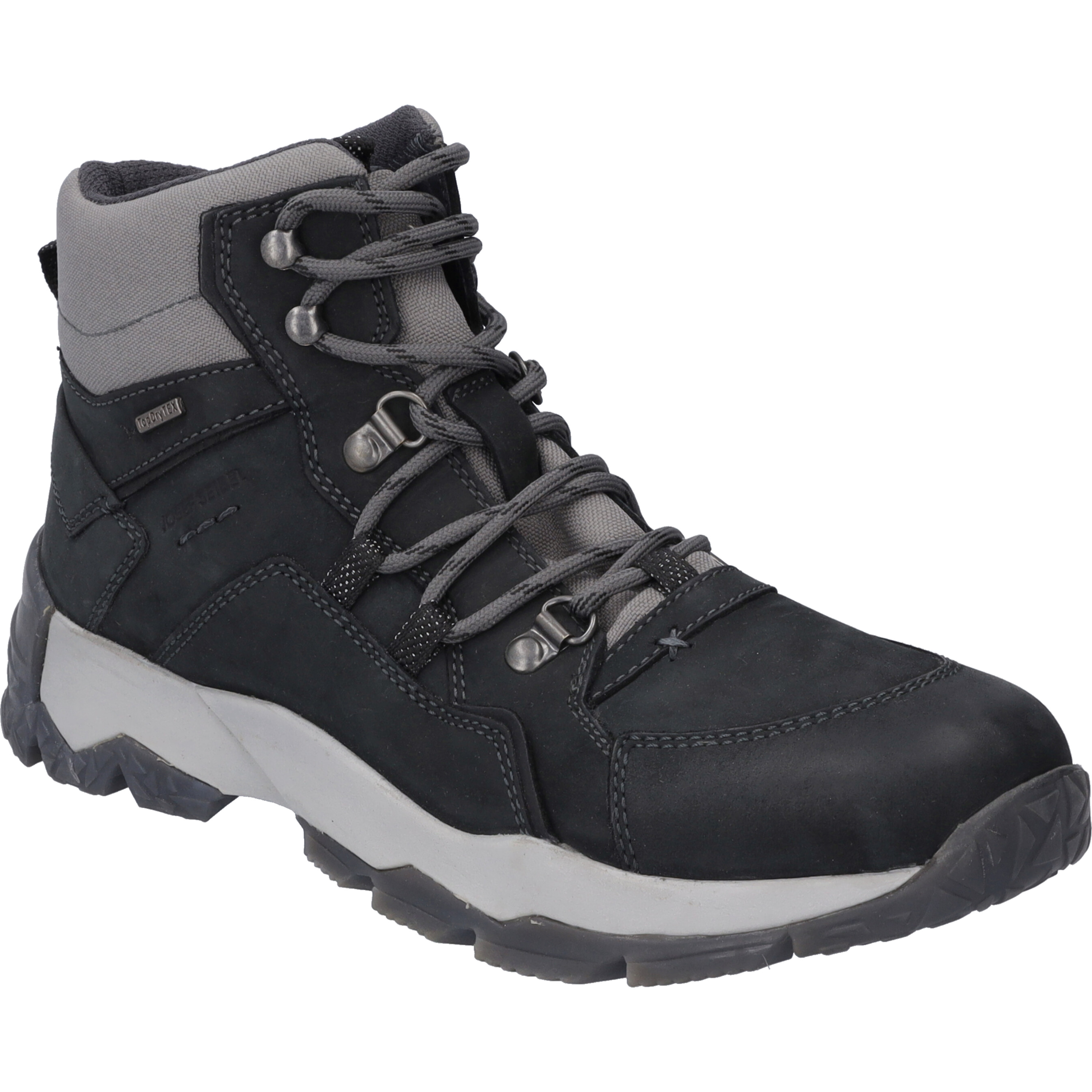 Stiefelette JOSEF SEIBEL "Philipp 50, schwarz-kombi", Herren, Gr. 43, schwarz (schwarz, kombi), Obermaterial: 80% Rindsleder Leather cow. 20% Textilmaterial TEXMAT., Schuhe Stiefelette