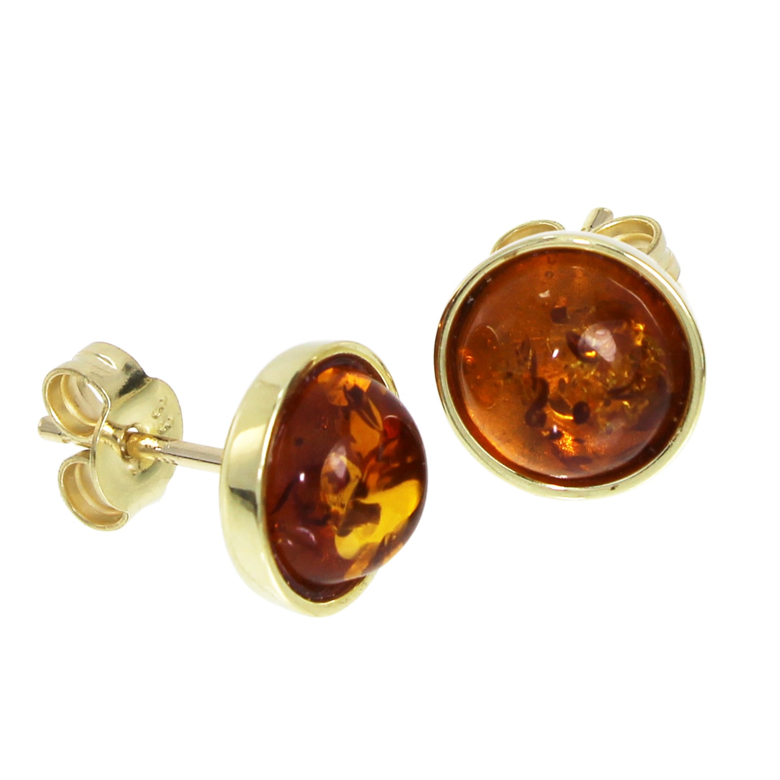 Paar Ohrstecker OSTSEE-SCHMUCK "- Classic 8 mm - Gold 333/000 - Bernstein" Gr. 10, gold (gold 333, goldfarben, gelb), Ohrringe, Damen, Gelbgold 333