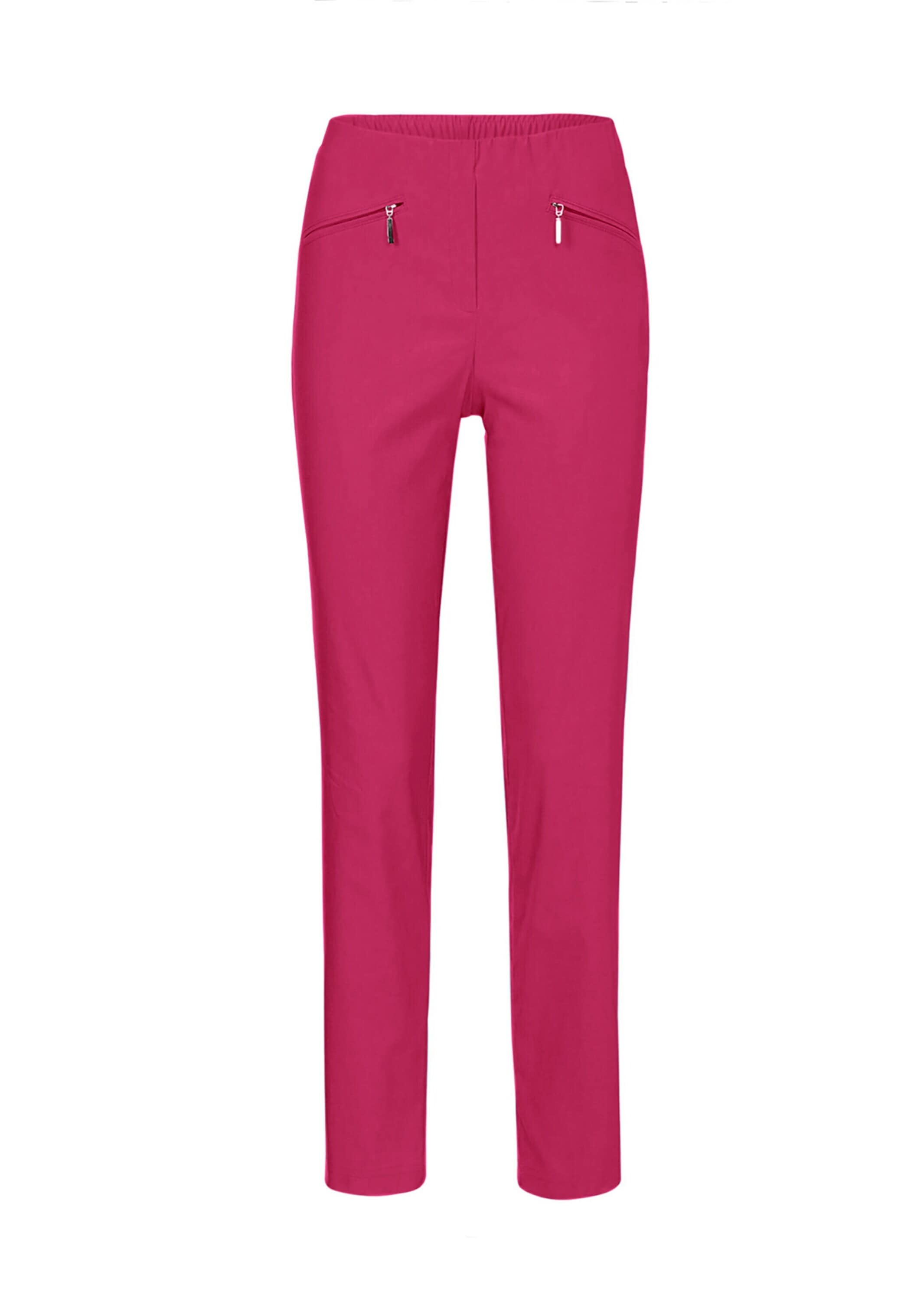 2-in-1-Hose GOLDNER "Schlupfhose LOUISA mit Steppnähten", Damen, Gr. 42, N-Gr, rosa (pink), Obermaterial: 67% Baumwolle CO. 28% Polyamid PA. 5% Elasthan EL., Hosen