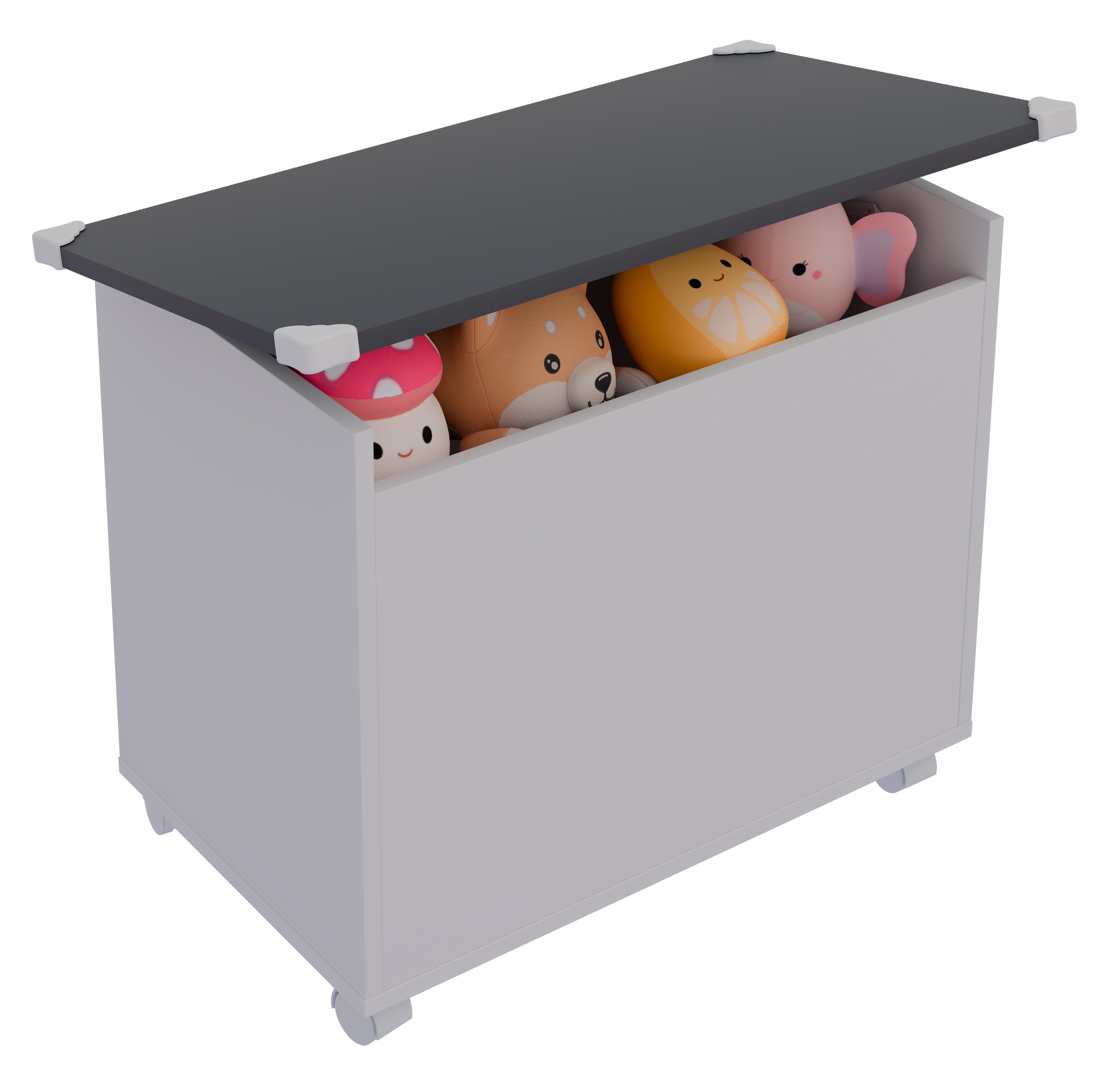 Sitztruhe VCM "Holz Sitztruhe Sitzbank Truhe Kiste Bosula M", grau (weiß, anthrazit), Obermaterial: 100% Holz Wood., Sitzbänke