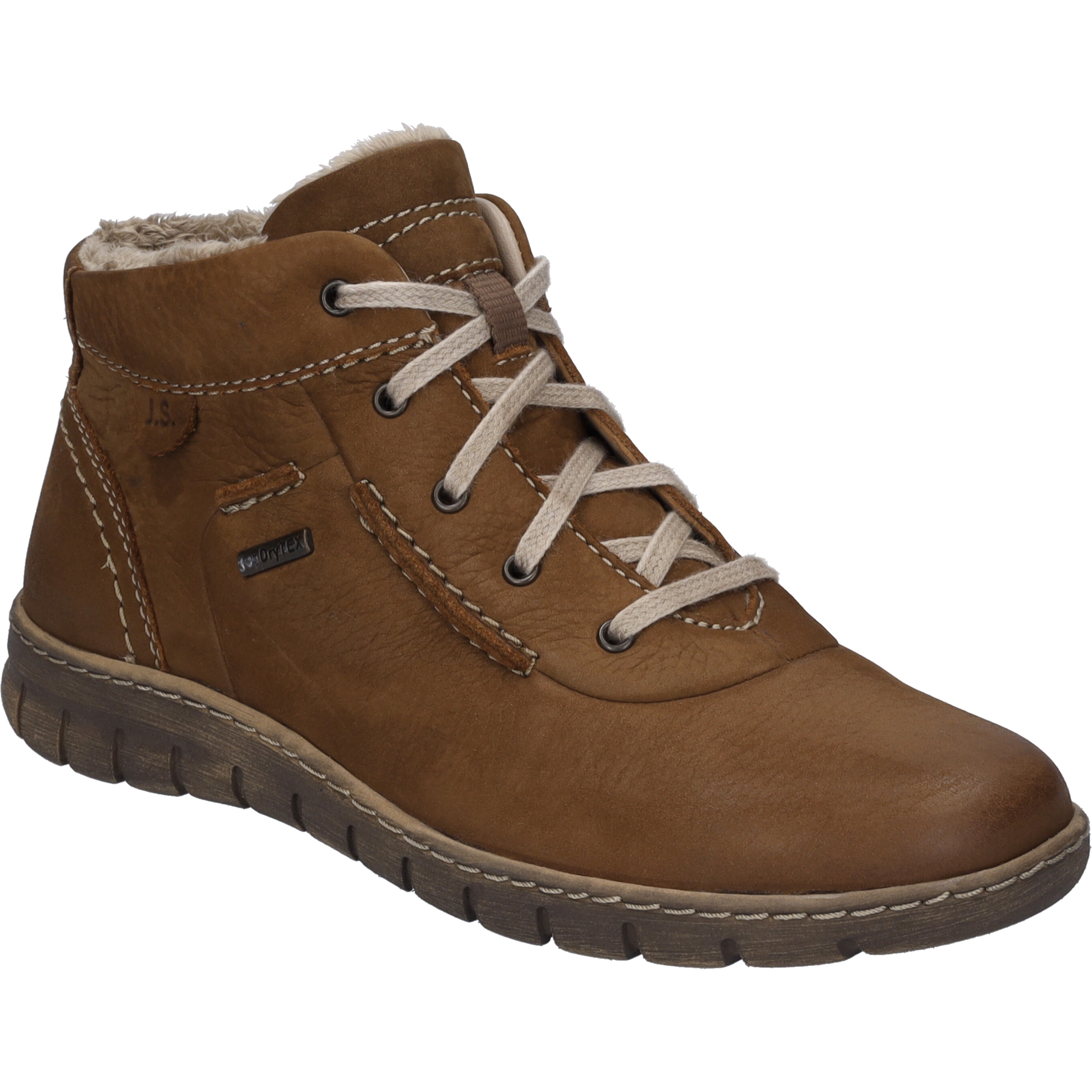 Stiefelette JOSEF SEIBEL "Steffi 53, cognac-kombi", Damen, Gr. 40, braun (cognac, kombi), Obermaterial: 100% Rindsleder Leather cow., Schuhe Stiefelette