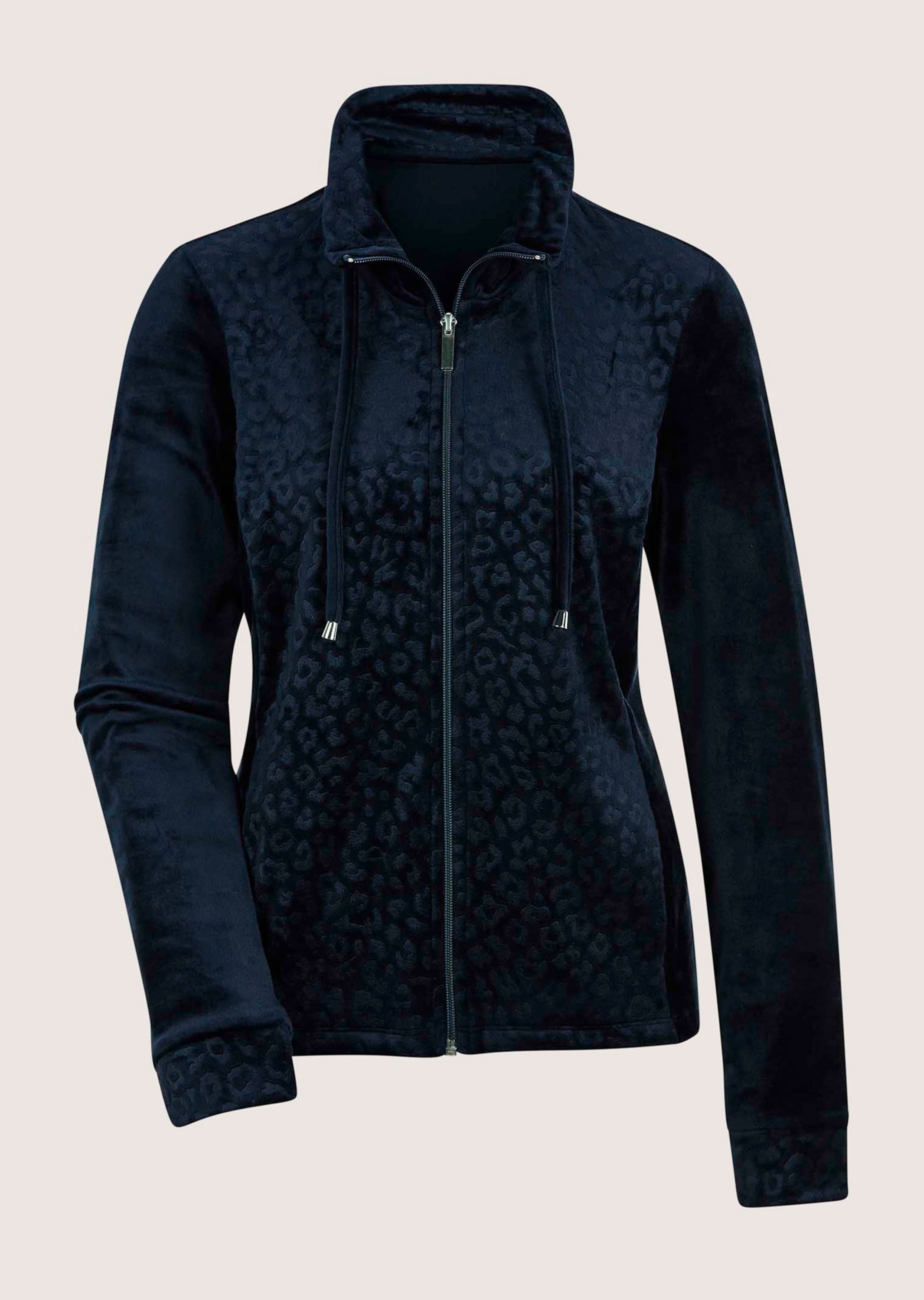 Kurzjacke MADELEINE "Sweatjacke Flauschige Nickijacke mit Reißverschluss", Damen, Gr. 48, blau (marine), Obermaterial: 90% Polyester PES. 10% Elasthan EL., Modern, Jacken Kurzjacke, Weiche Nicki-Qualität