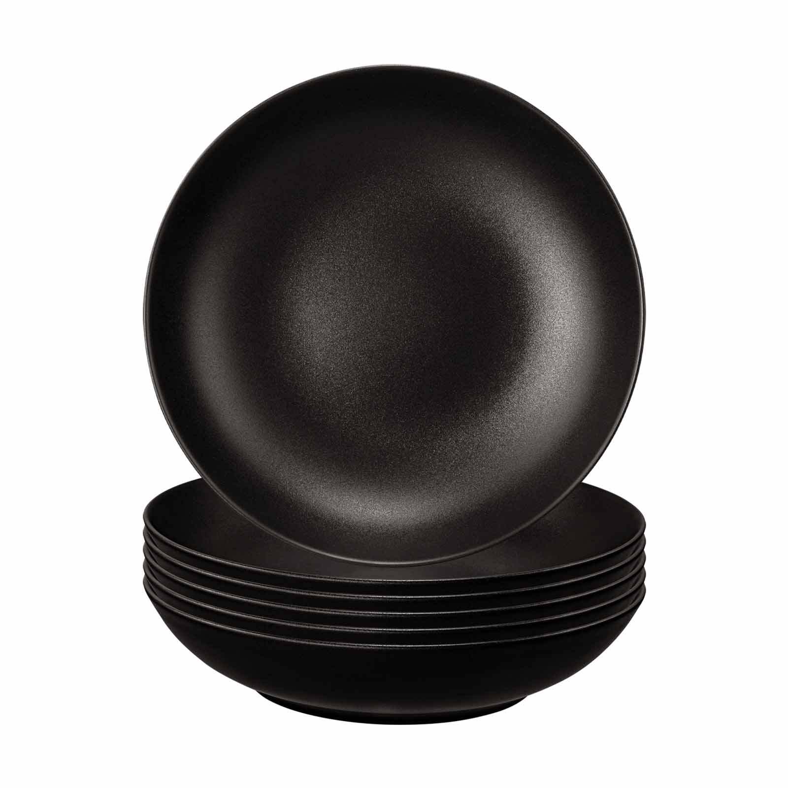 Suppenteller SELTMANN WEIDEN "Suppenteller Liberty Velvet Black ø 21,2 cm 6er Set schwarz", schwarz, L:21,2cm, Speiseteller