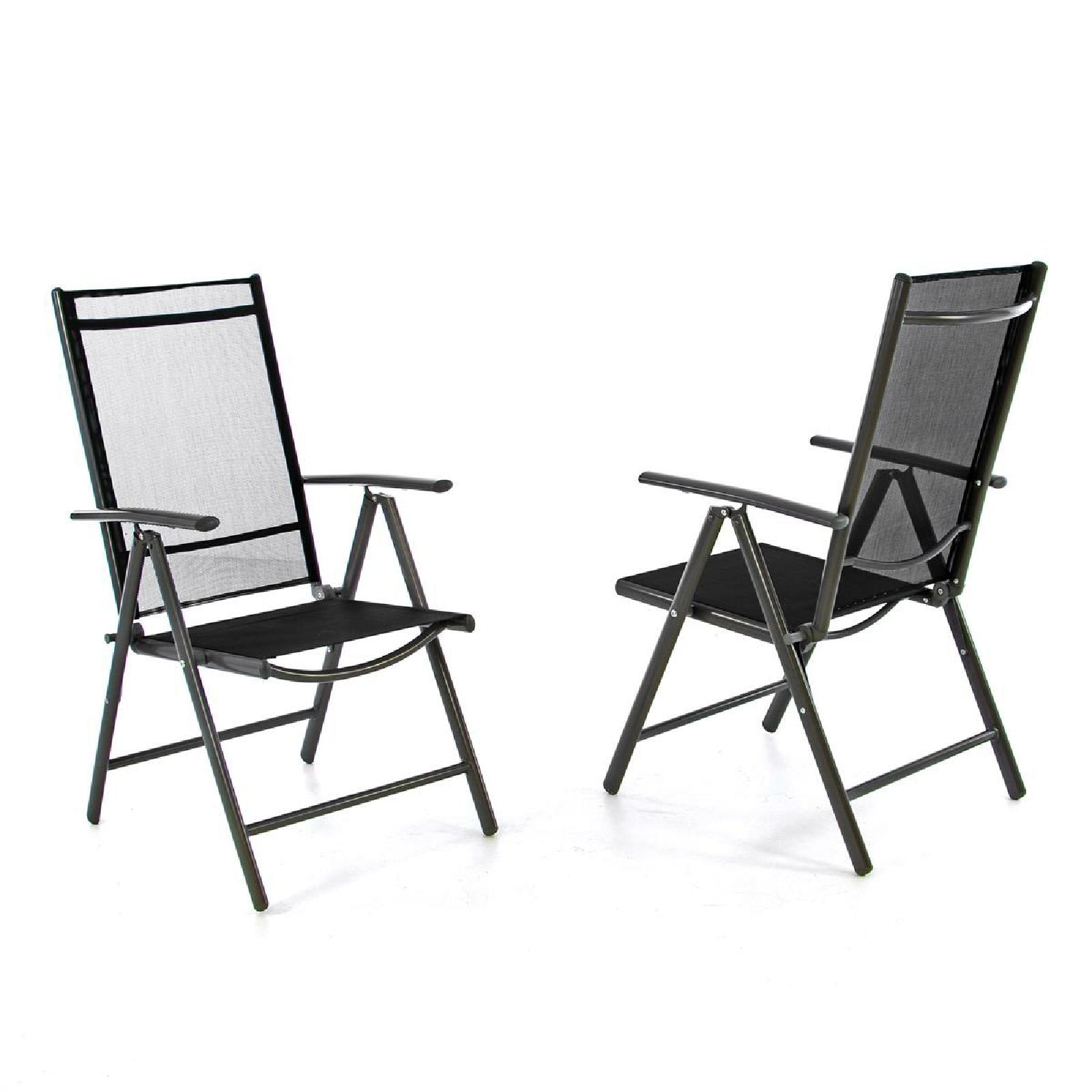 Gartenstuhl VCM "Aluminiumstuhl", schwarz, Obermaterial: 100% Metall MT., Stühle, Gartenstuhl