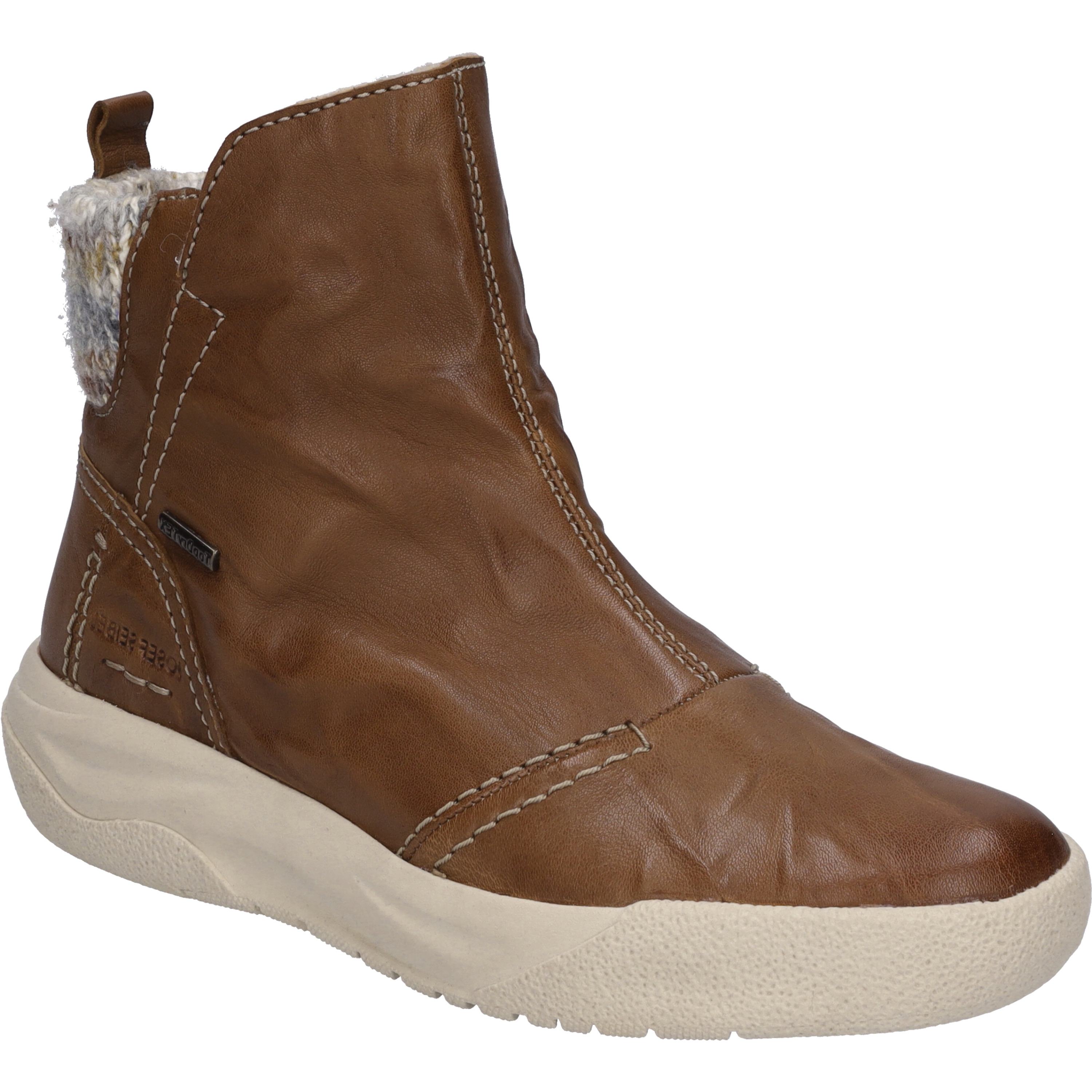 Stiefelette JOSEF SEIBEL "Alina 51, cognac-kombi", Damen, Gr. 38, braun (cognac, kombi), Obermaterial: 80% Rindsleder Leather cow. 20% Textilmaterial TEXMAT., Schuhe Stiefelette