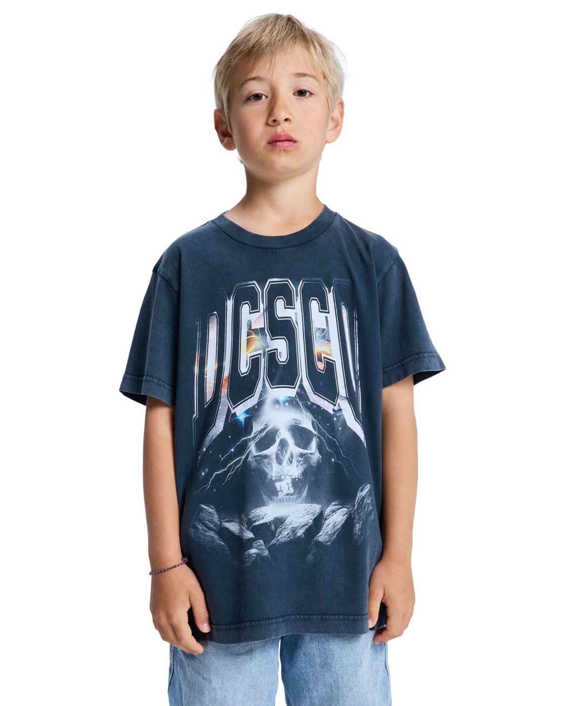 T-Shirt DC SHOES "Skull Storm", Jungen, Gr. 14(155-164cm), schwarz, Obermaterial: 75% Baumwolle, 25% Baumwolle;, Shirts T-Shirt