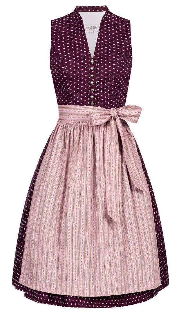 Dirndl NÜBLER "Dirndl midi Rita", Damen, Gr. 38, EURO, rot, Obermaterial: 100% Baumwolle CO., Kleider