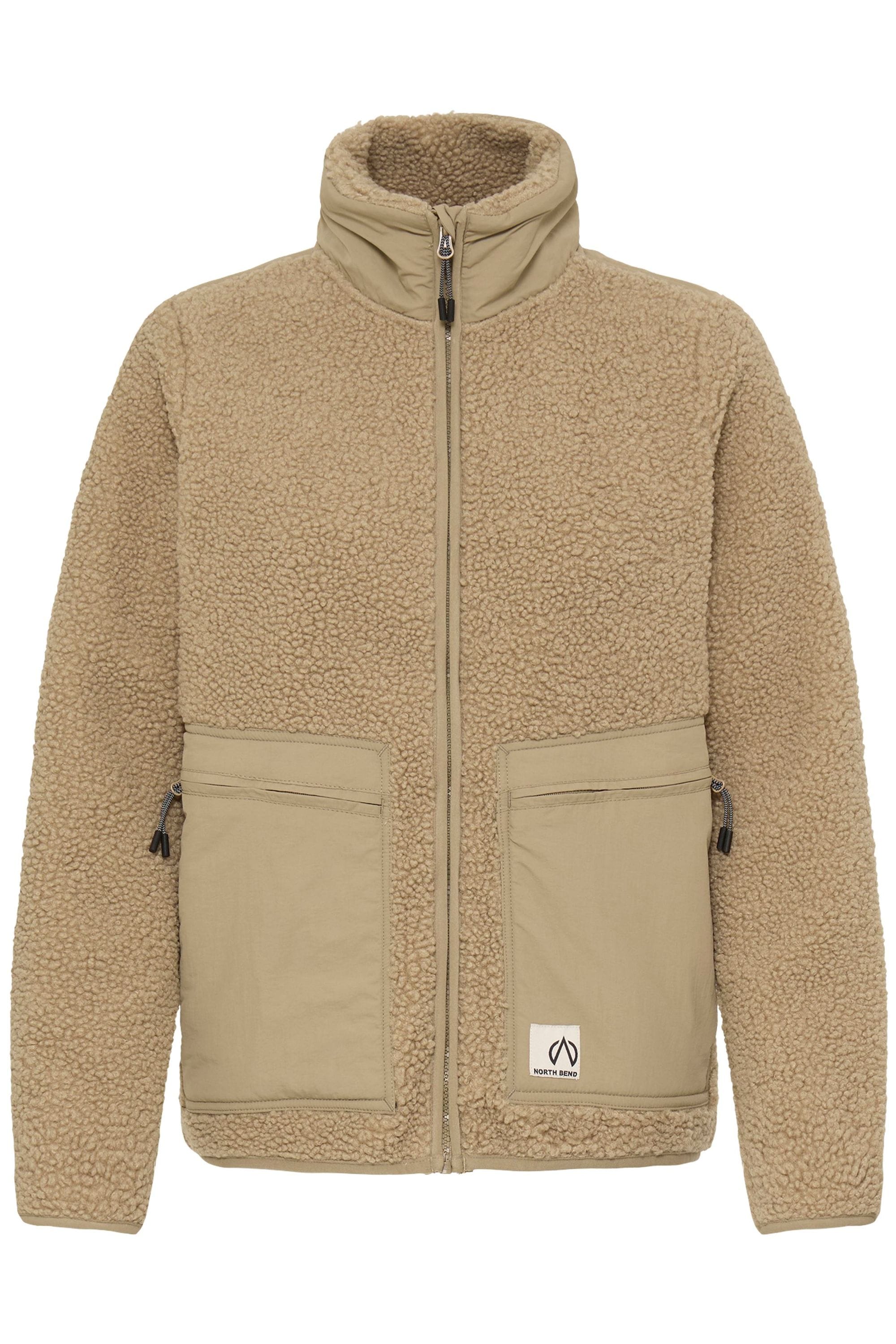 Plüschjacke NORTH BEND "Plüschjacke NBGalonne W Teddy Jacket", Damen, Gr. 44, beige (cornstalk), Obermaterial: 100% Polyester Pol. recyc.., Jacken Image