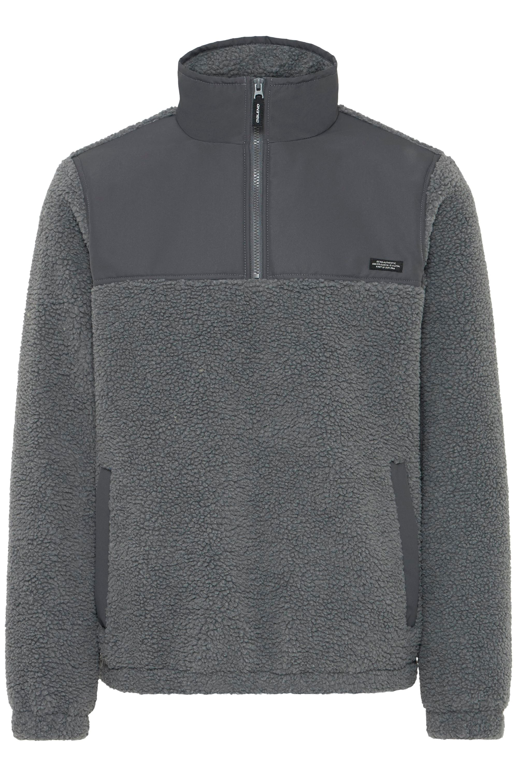 Plüschjacke BLEND "Plüschjacke BHMTortex", Herren, Gr. M, grau (iron gate), Obermaterial: 100% Polyester PES., Jacken
