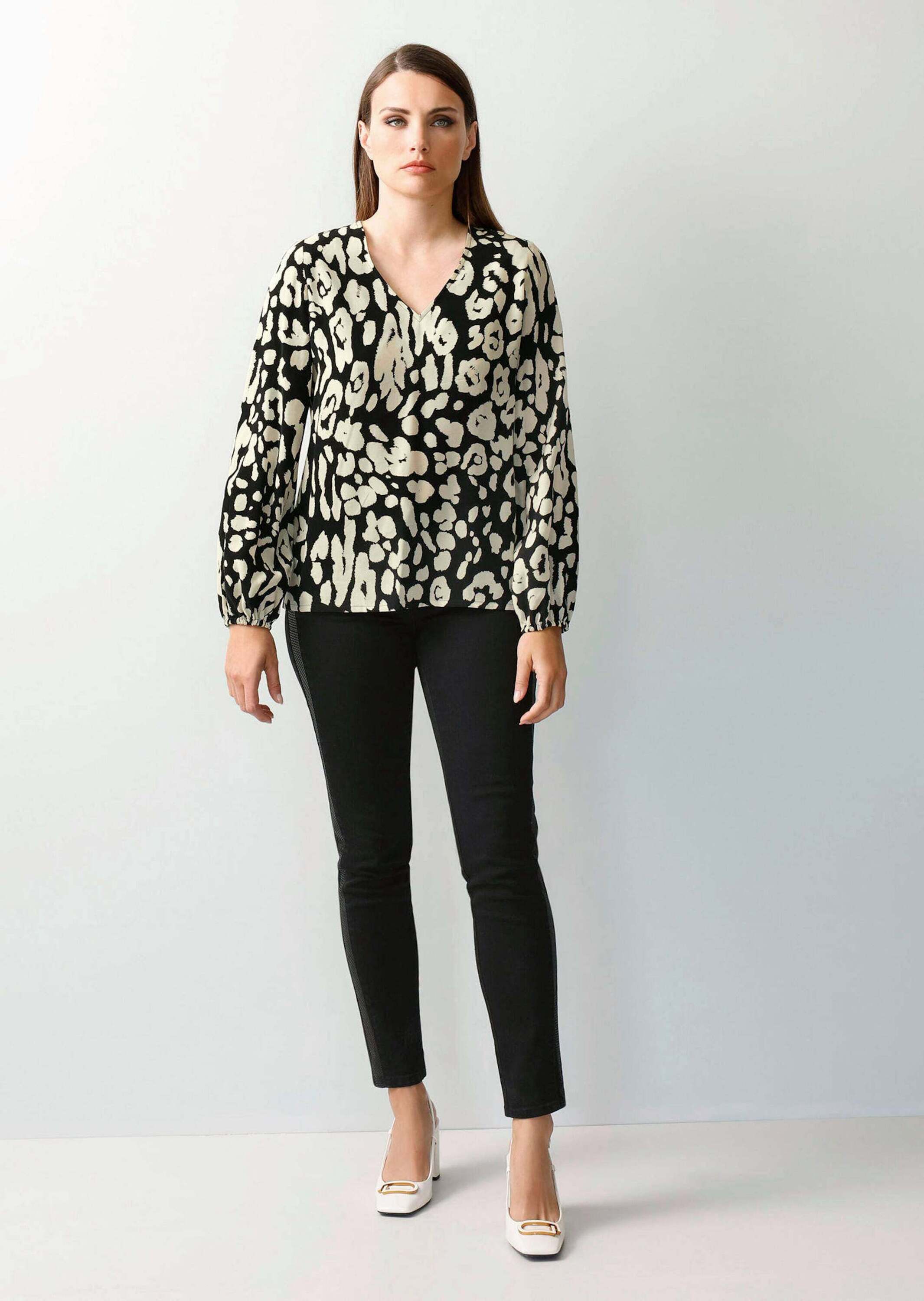 Schlupfbluse ALBA MODA "Bluse Bluse", Damen, Gr. 40, schwarz, Obermaterial: 55% Cupro CUP. 45% Viskose CV., Blusen Schlupfbluse