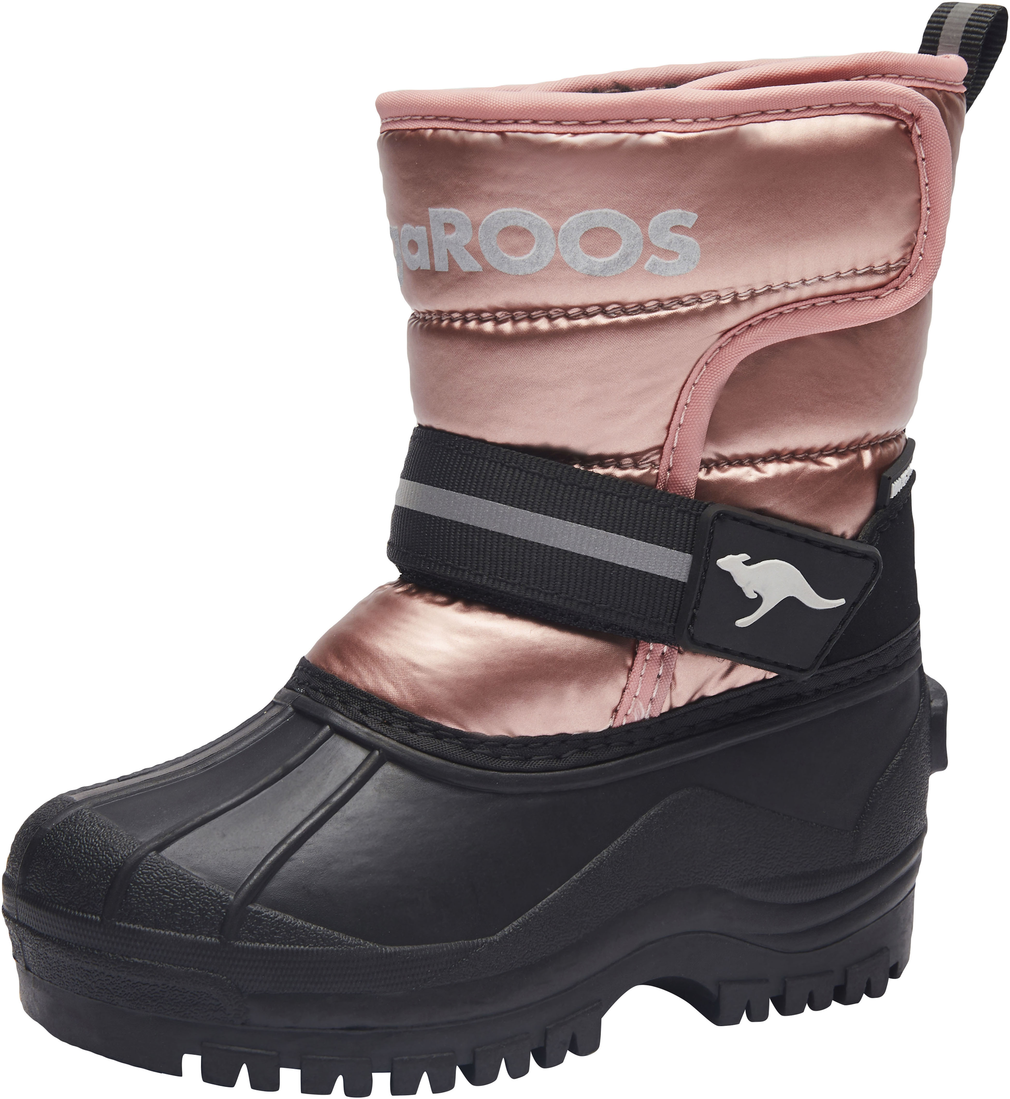 Winterstiefel KANGAROOS "K-Shell II Metallic", Damen, Gr. 33, rosa (rosa, metalli), Synthetik, Textil, Schuhe Winterstiefel, Snowboots, Winterboots, Winterschuhe, gefüttert und reflektierend