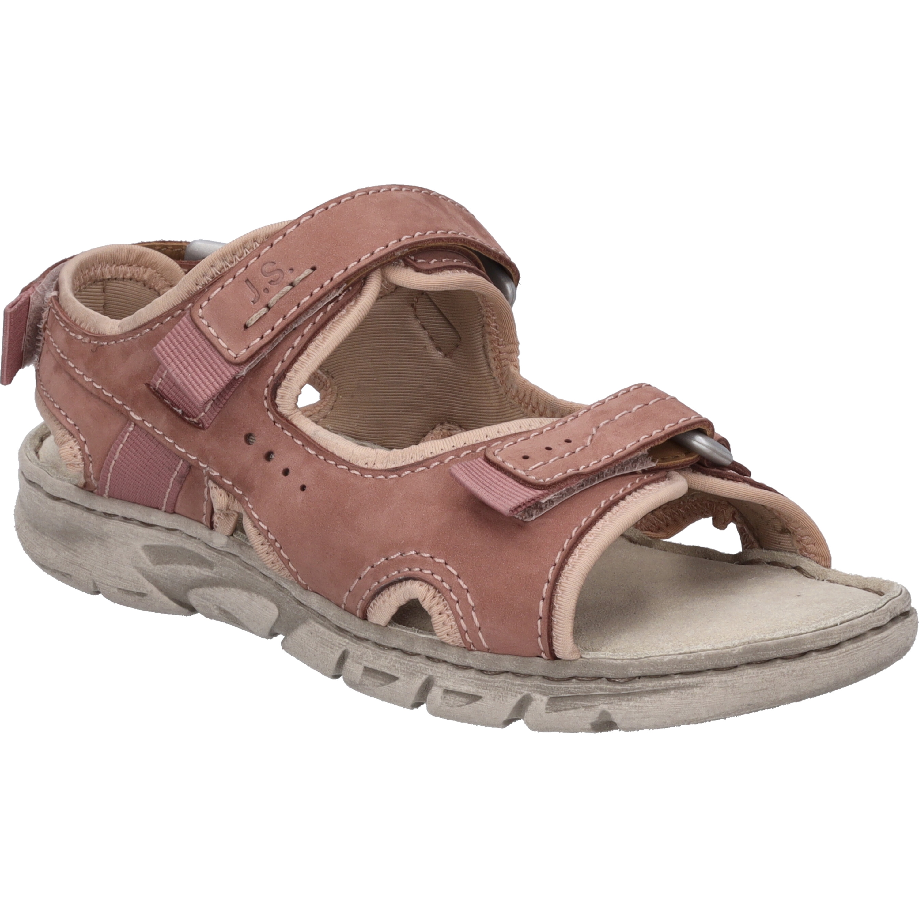 Sandale JOSEF SEIBEL "Brenda 01, altrosa-kombi", Damen, Gr. 40, rosa (altrosa, kombi), Obermaterial: 80% Rindsleder Leather cow. 20% Textilmaterial TEXMAT., Schuhe Sandale