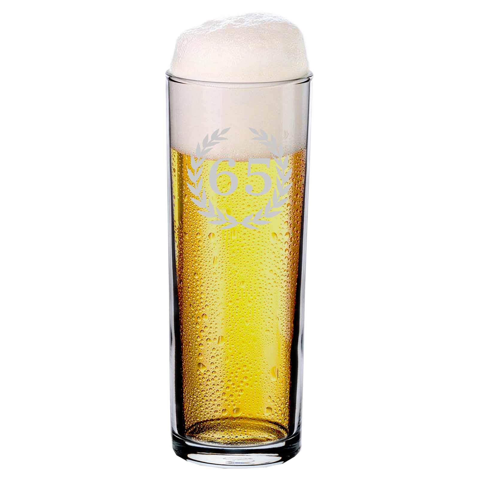 Bierglas LUXENTU "Kölschglas Kölner Stange mit Gravur 65. Jubiläum 0,2 Liter transparent", bunt (transparent), 1 tlg., Glas, Trinkgefäße Image