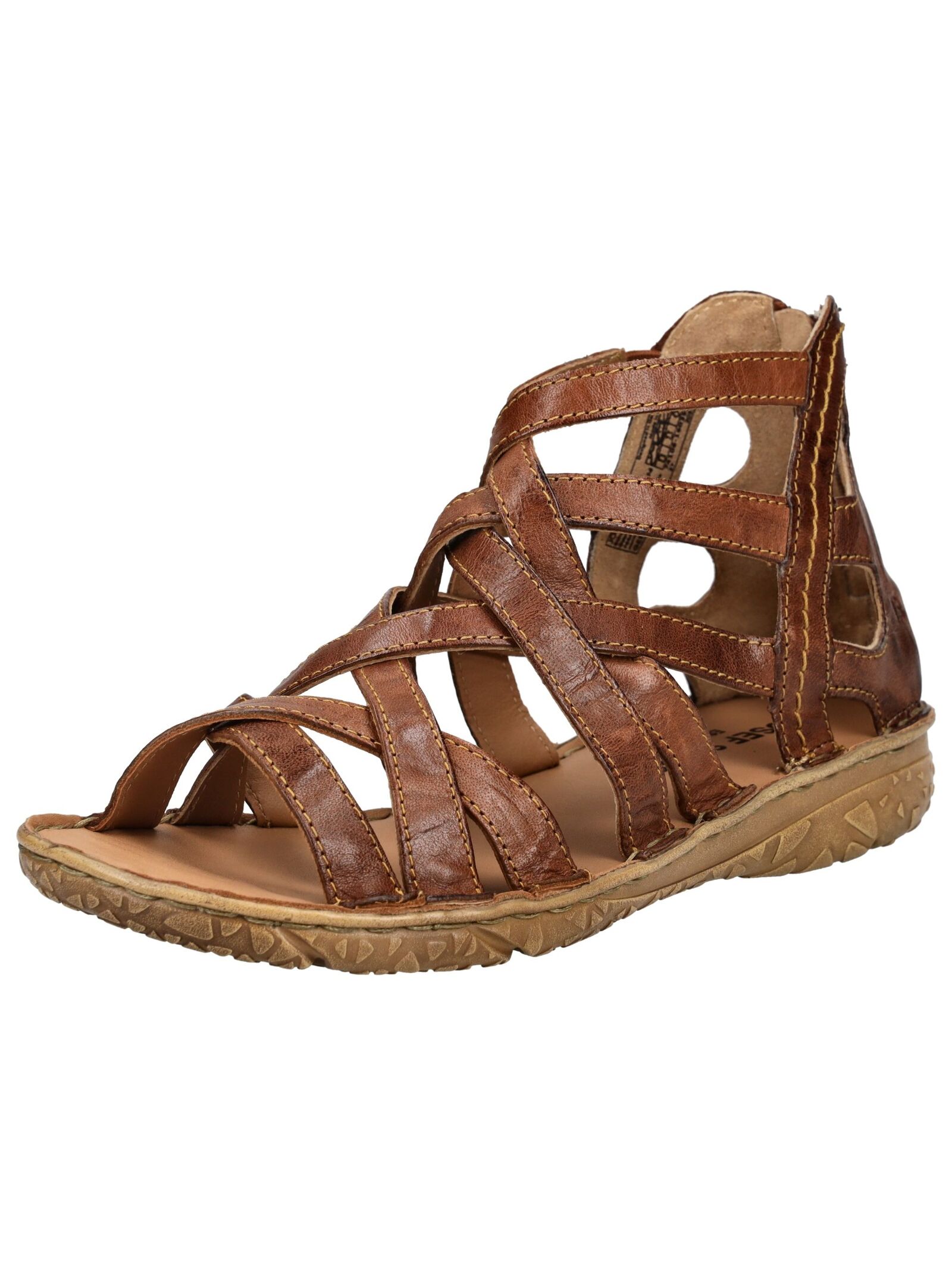 Schaftsandalette JOSEF SEIBEL "Josef Seibel Sandalen Leder", Damen, Gr. 38, braun, Leder, Schuhe