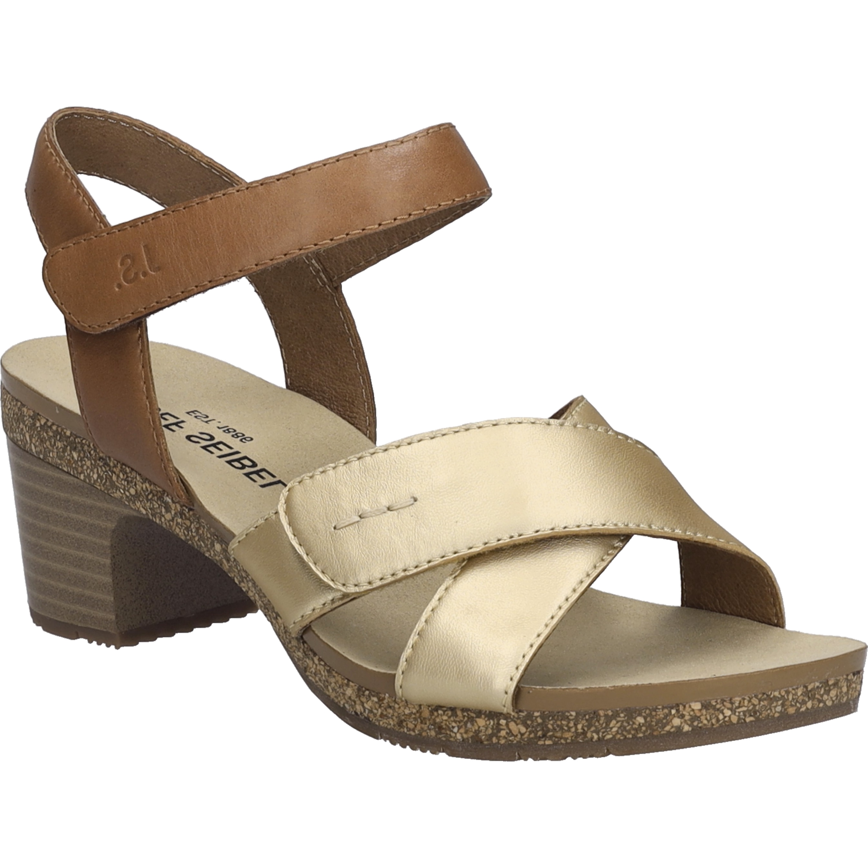 Sandale JOSEF SEIBEL "Grace 01, gold-kombi", Damen, Gr. 36, gold (gold, kombi), Obermaterial: 100% Rindsleder Leather cow., Schuhe Sandale