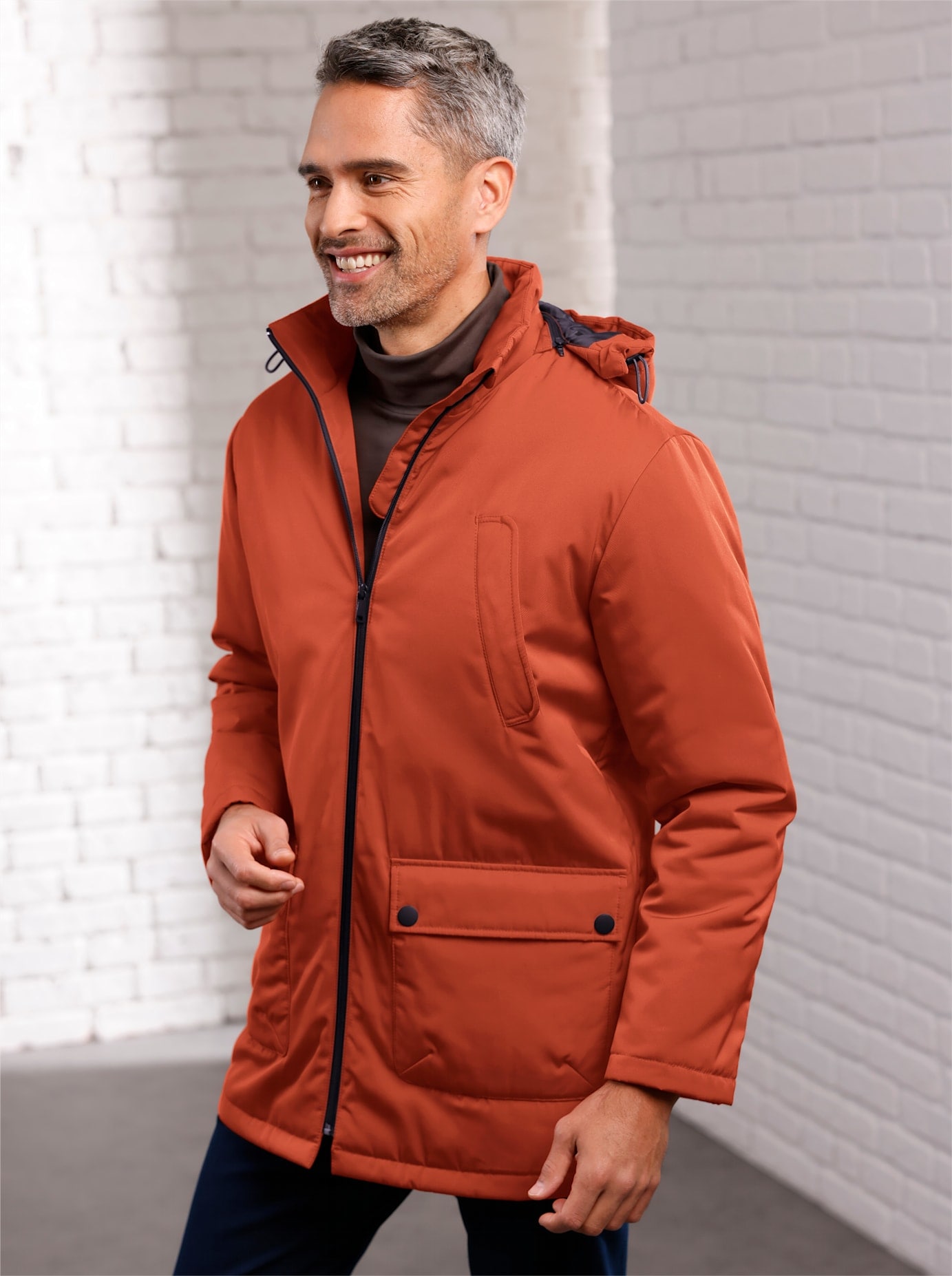 Outdoorjacke CLASSIC, Herren, Gr. 52, rot (rostrot), 100% Polyester, Wattierung:100% Polyester, unifarben, Jacken Outdoorjacke